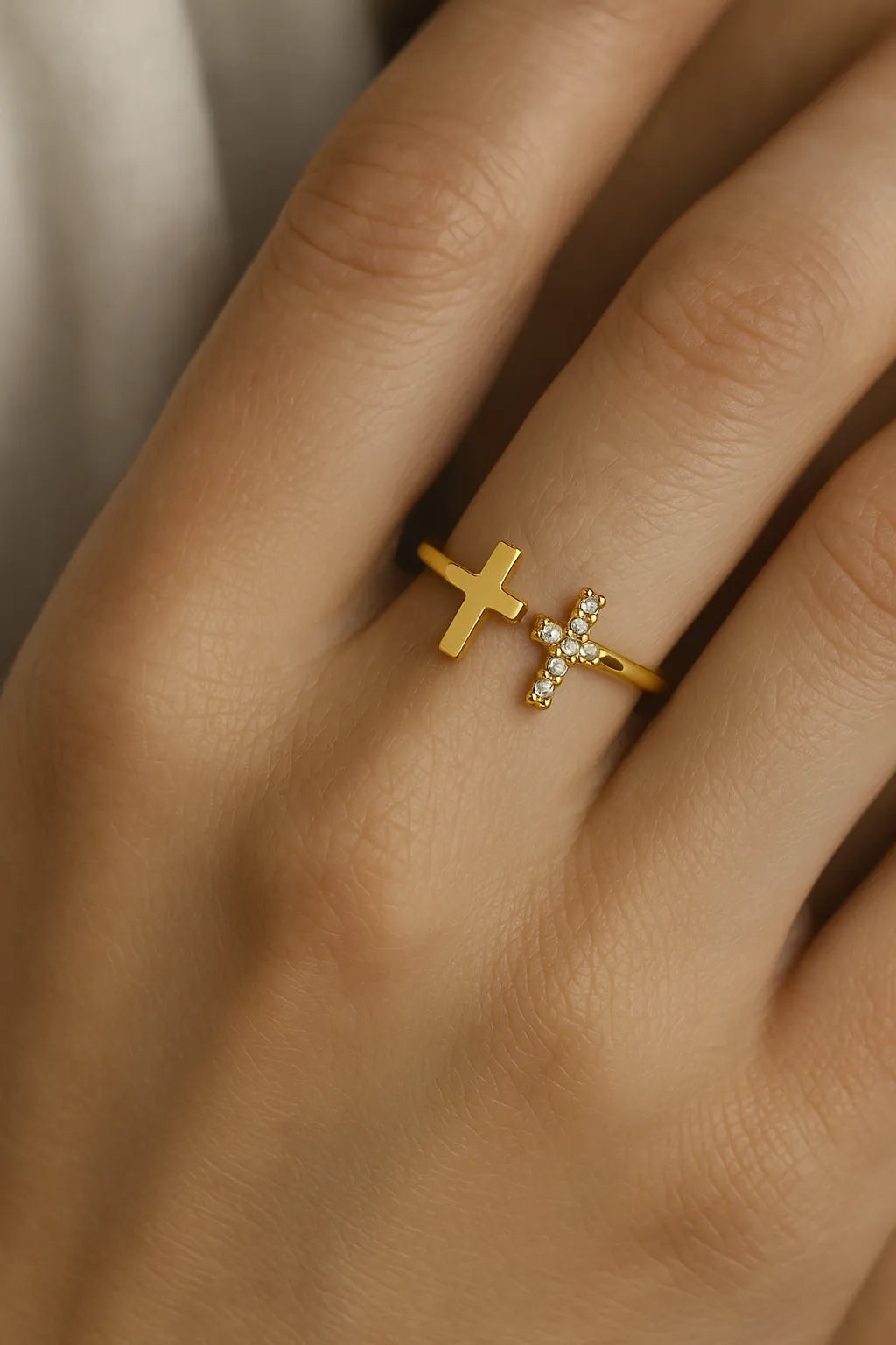 18K Gold Filled Cross Ring