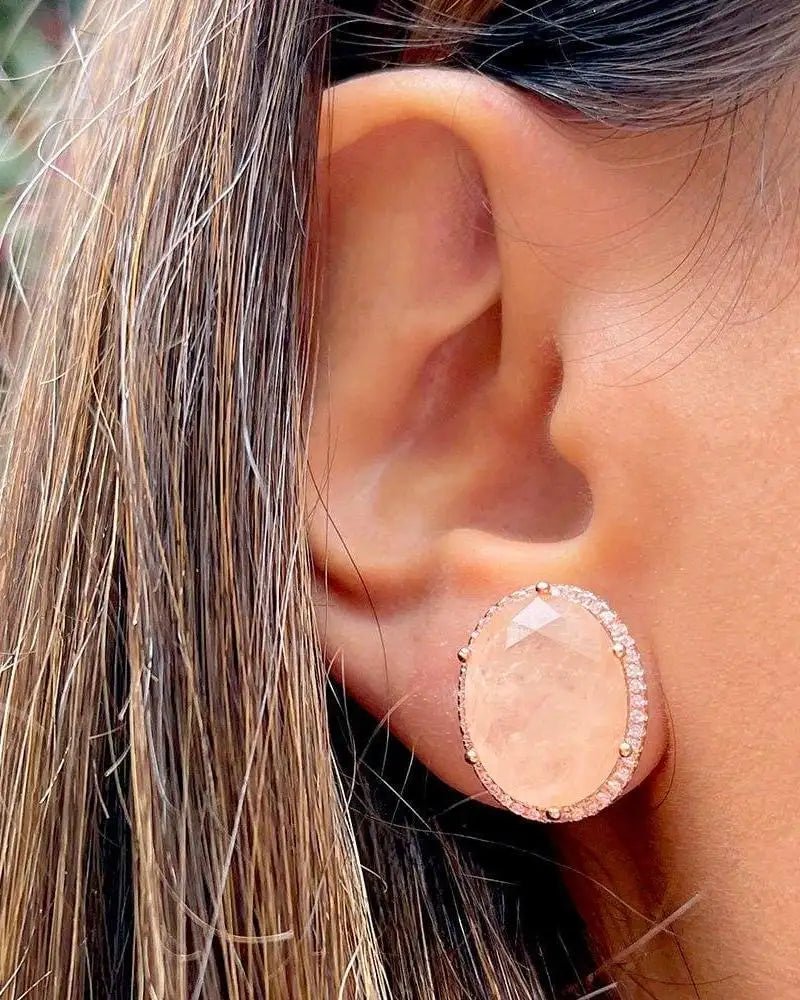 Coral Mirrors Stud Earrings - Iane Jewelry