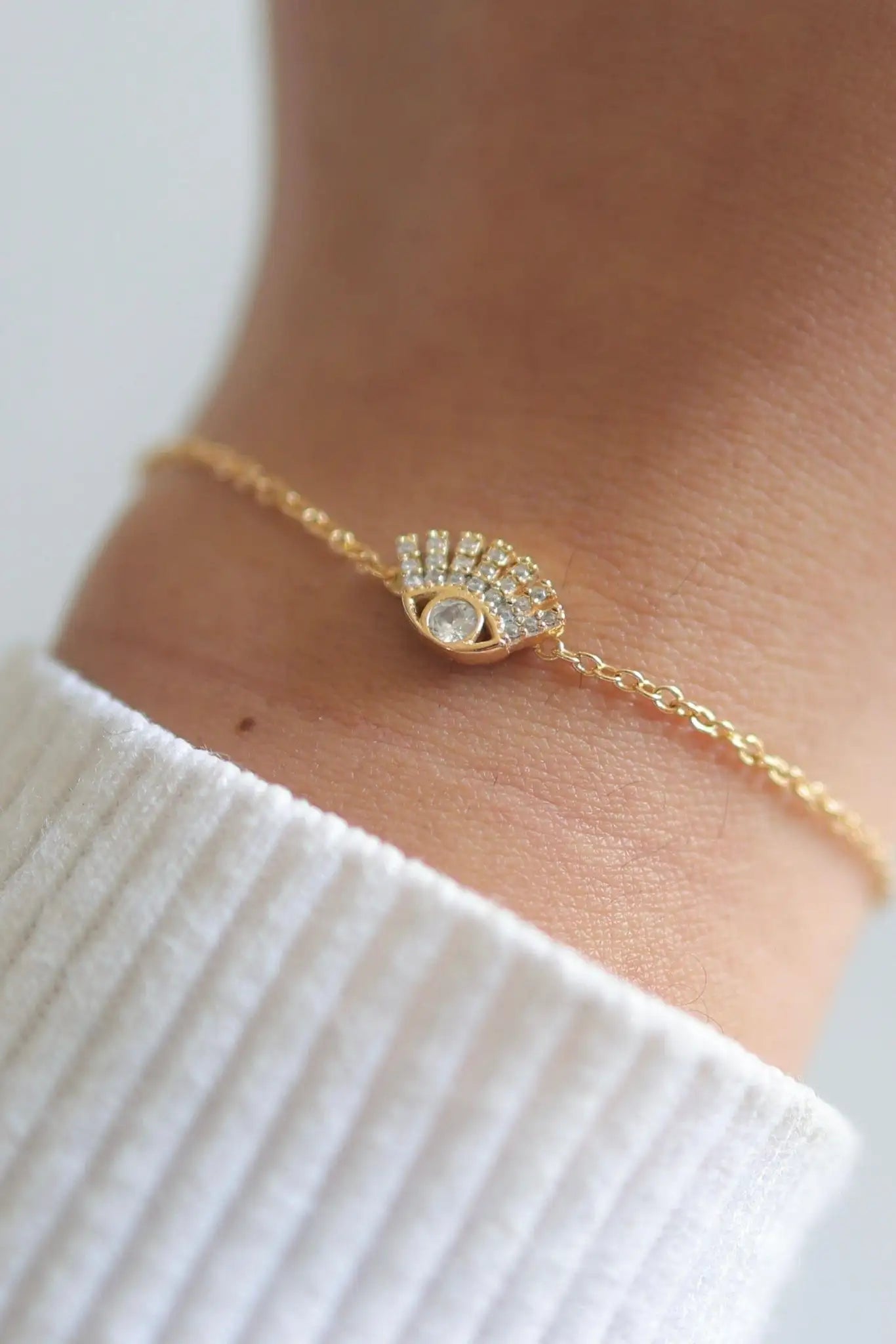 Dainty Eye Gold Bracelet - Iane Jewelry