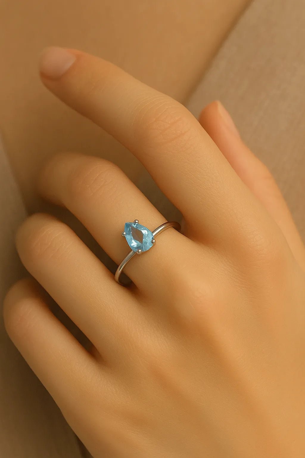 Danty Teardrop Topaz Adjustable Ring - Iane Jewelry