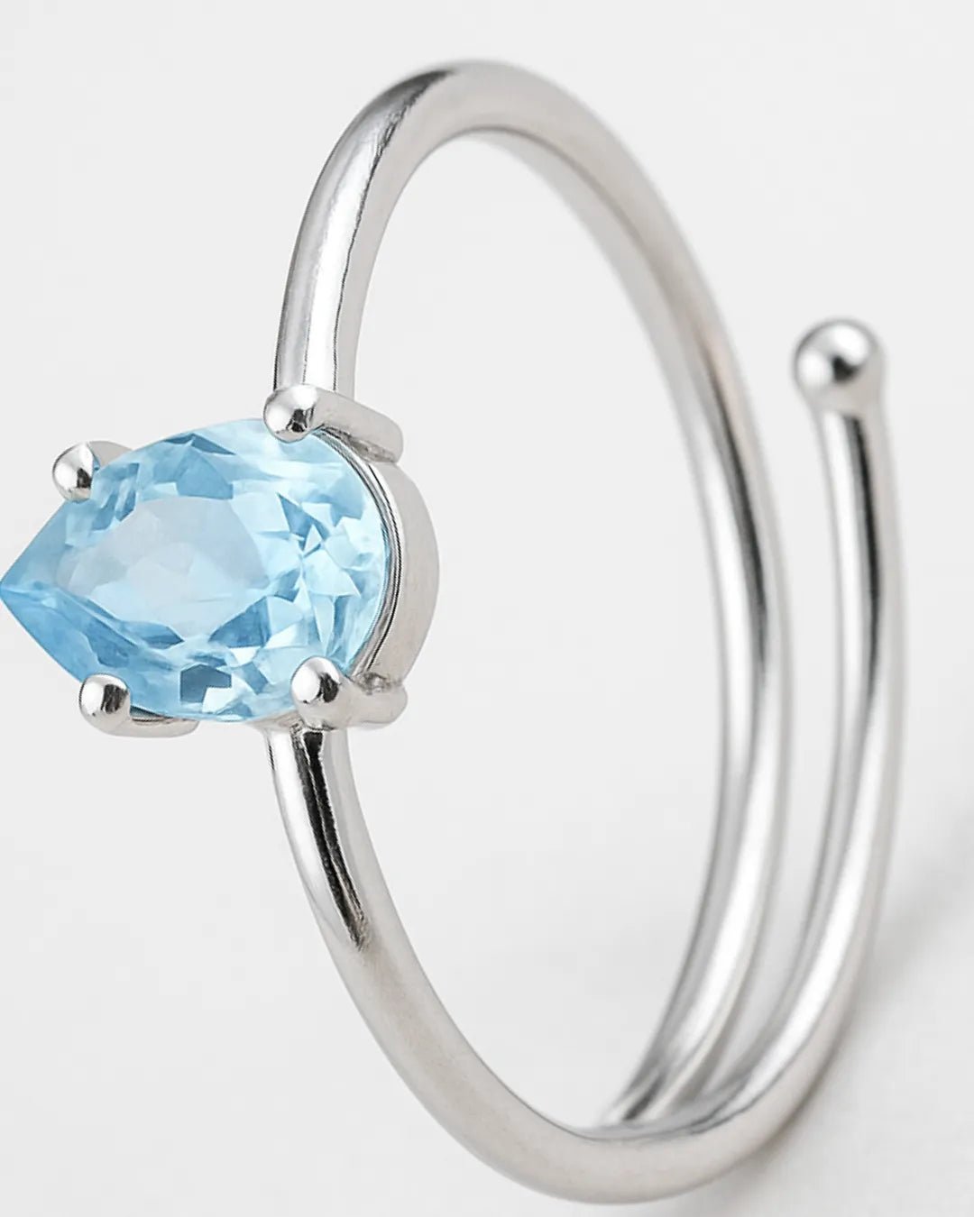 Danty Teardrop Topaz Adjustable Ring - Iane Jewelry
