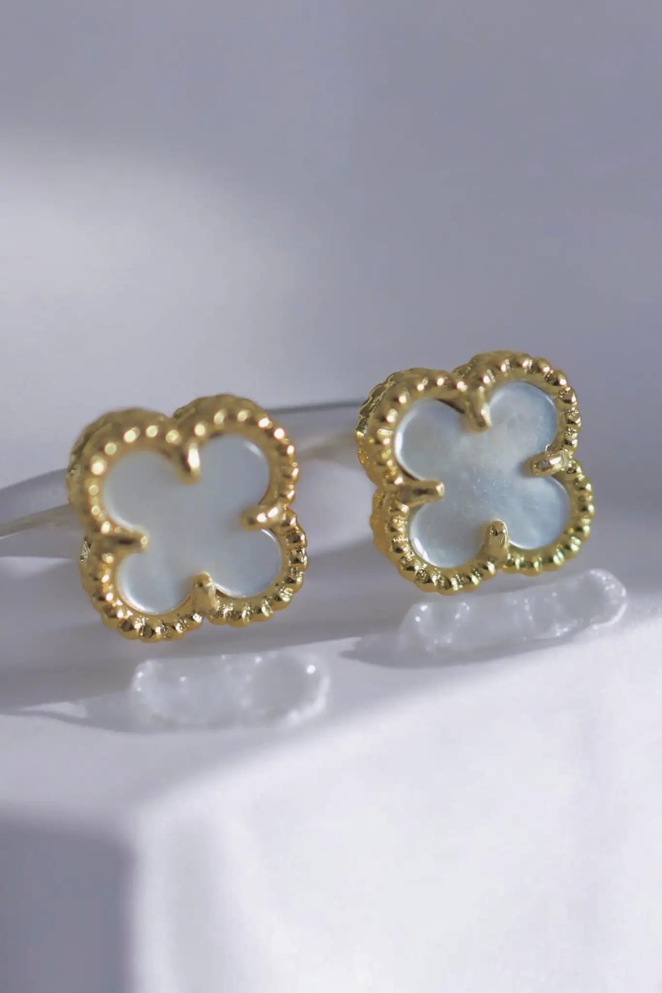 Four-Leaf Clover Gold Earrings