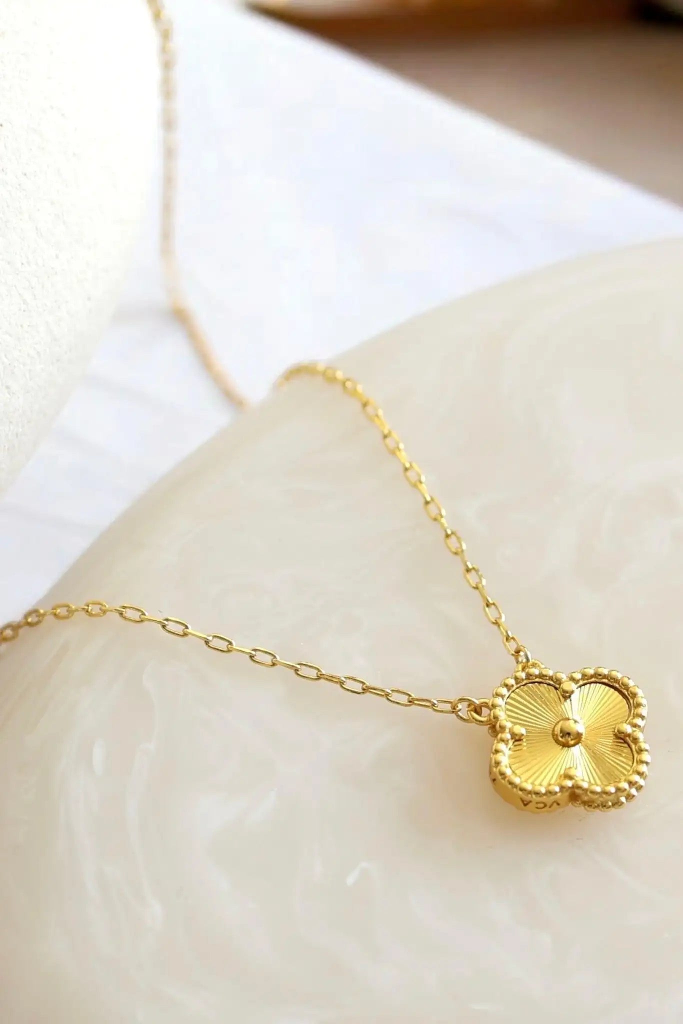 Gold Dainty Clover Necklace - Iane Jewelry