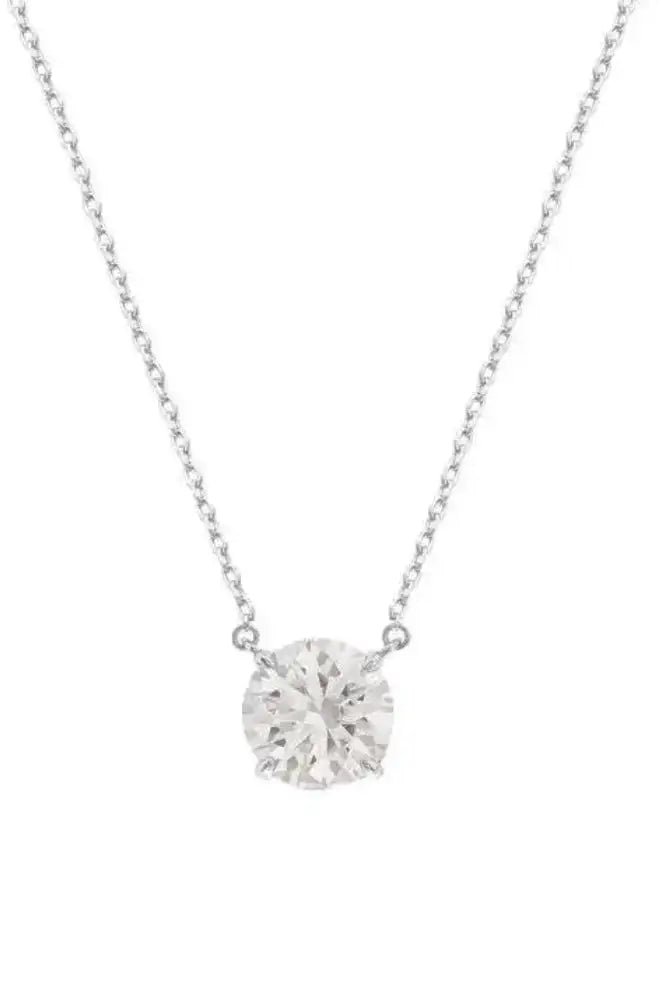 Moissanite Halo Solitaire Necklace - Iane Jewelry