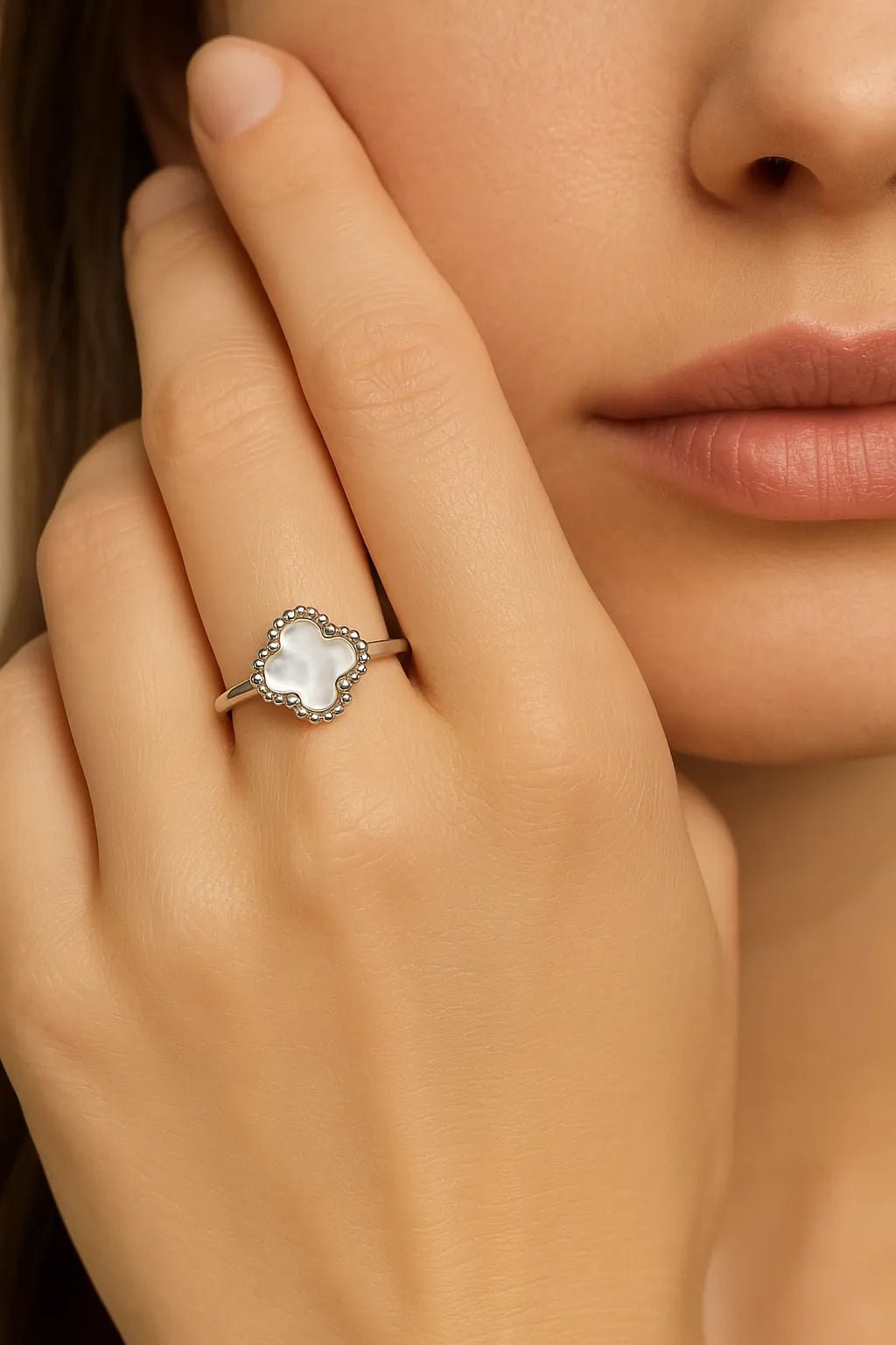 Mother of Pearl Clover Ring - Iane Jewelry