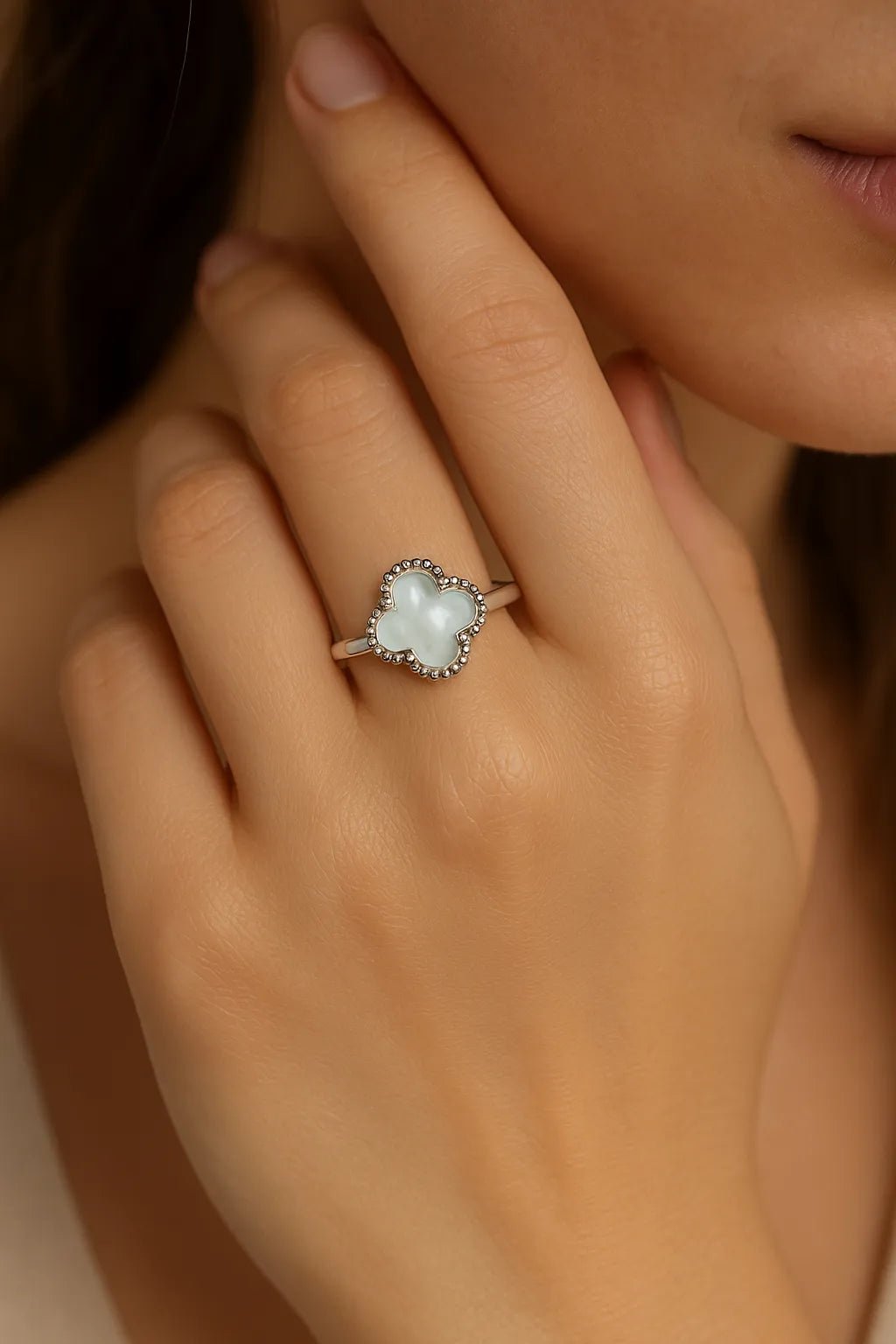 Mother of Pearl Clover Ring - Iane Jewelry