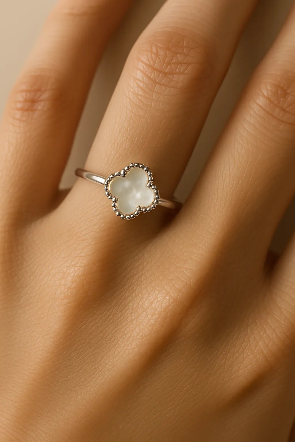 Mother of Pearl Clover Ring - Iane Jewelry