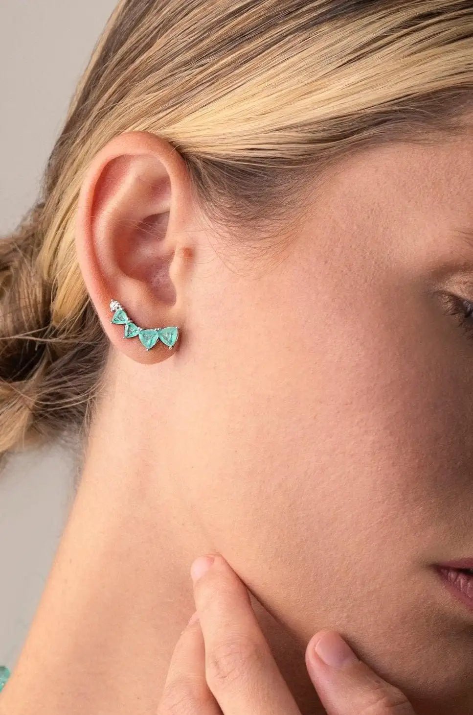 Ocean Triangle Ear Climbers - Iane Jewelry