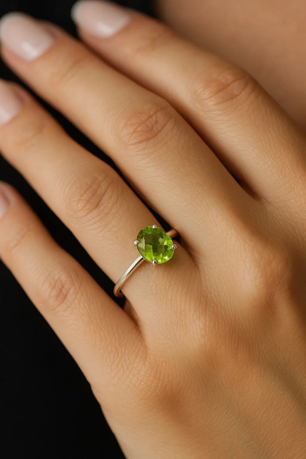 Peridot Oval Adjustable Ring - Iane Jewelry