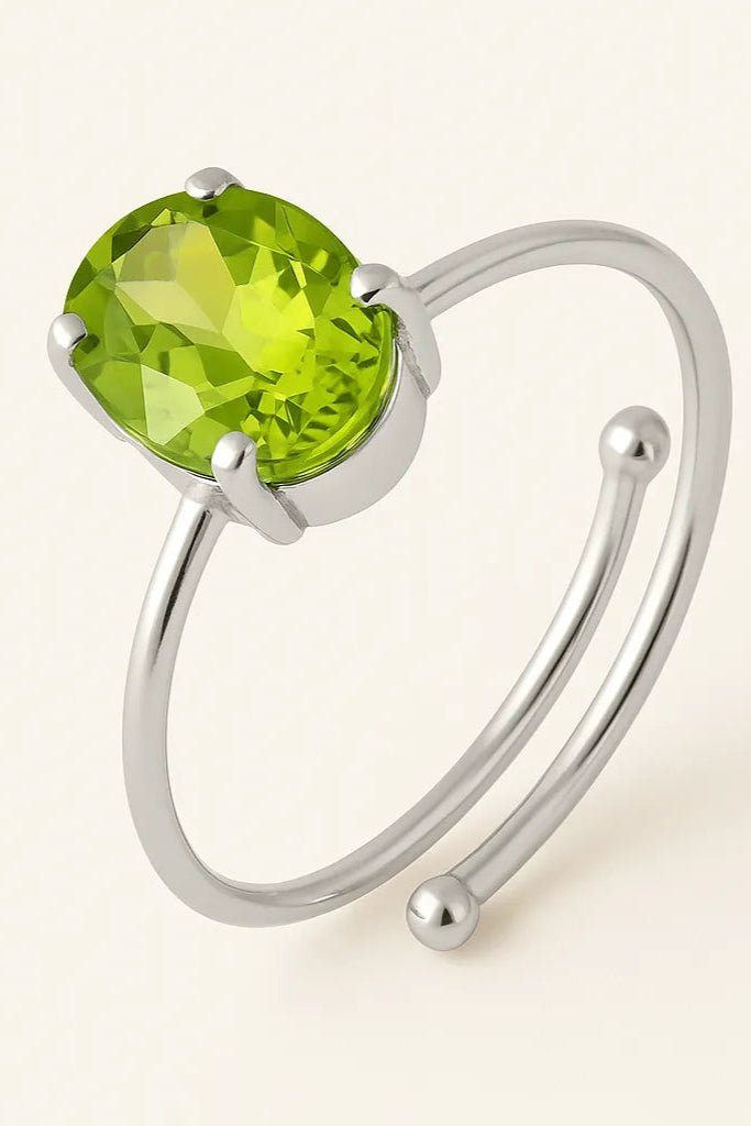 Peridot Oval Adjustable Ring - Iane Jewelry