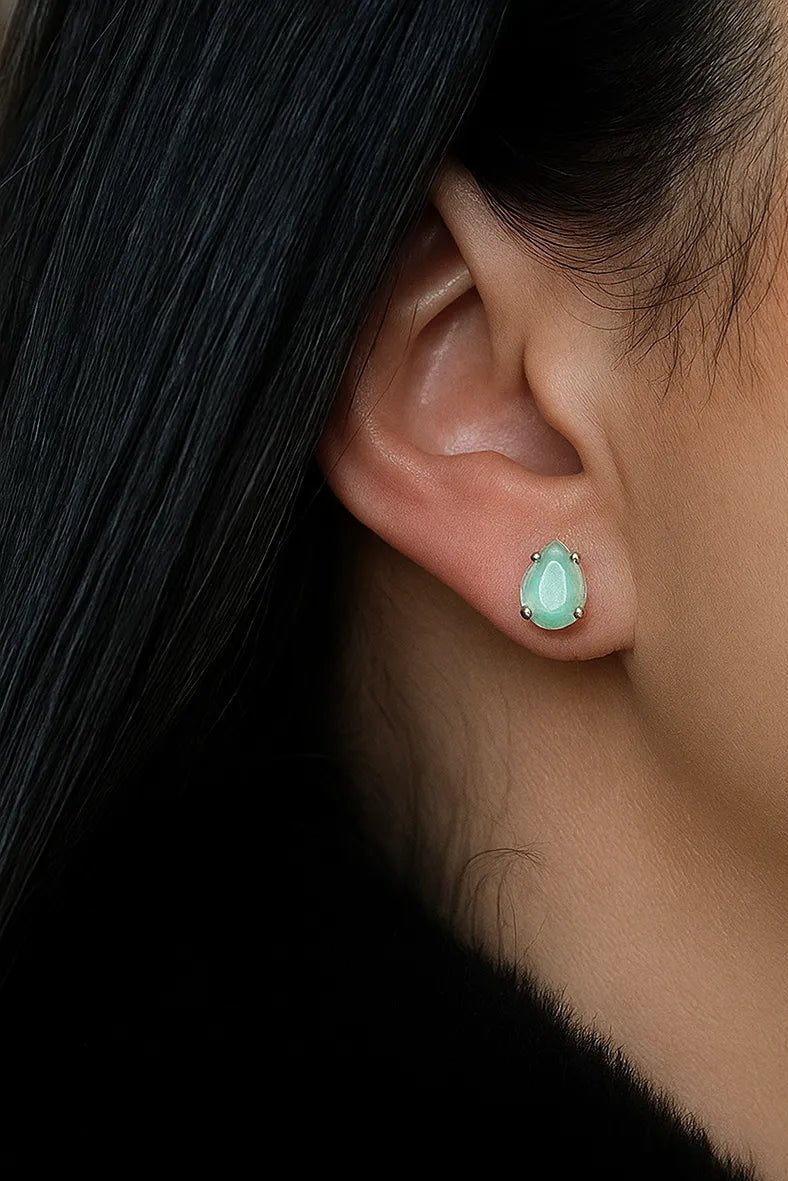 Petite Amazonite Teardrop Earrings - Iane Jewelry