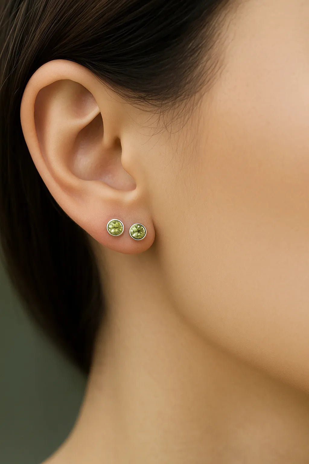 Petite Peridot Stud Earrings - Iane Jewelry