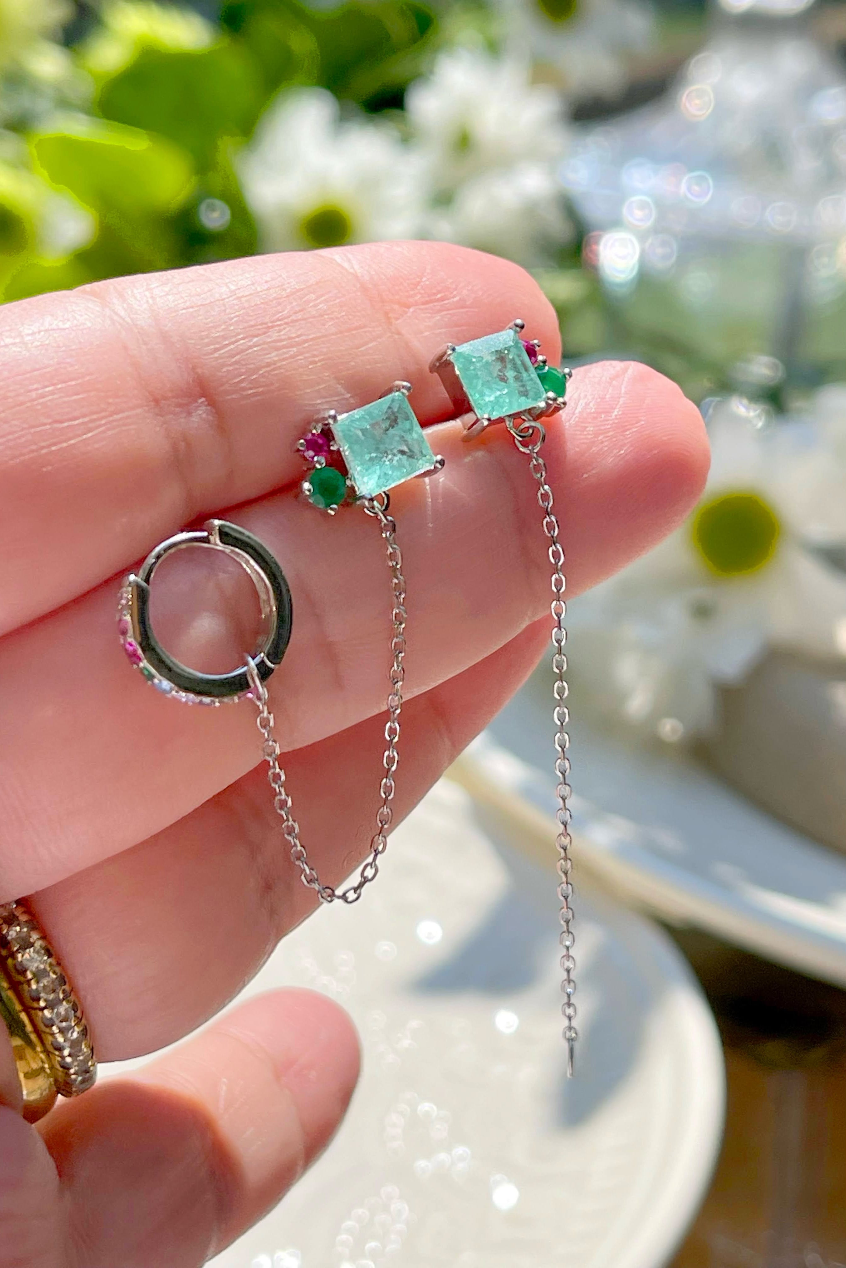 Sterling Silver Chain Earrings - Iane Jewelry