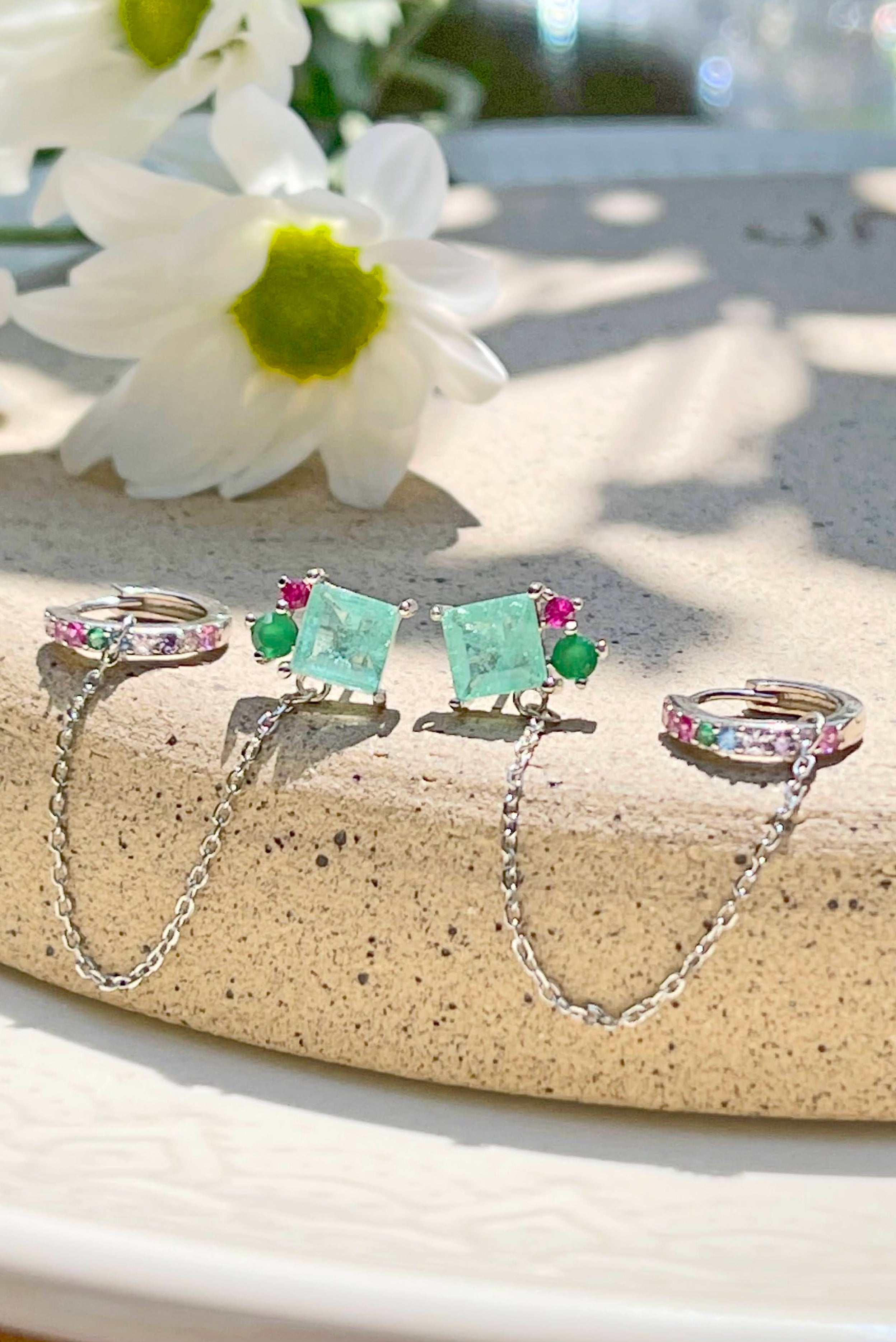 Sterling Silver Chain Earrings - Iane Jewelry