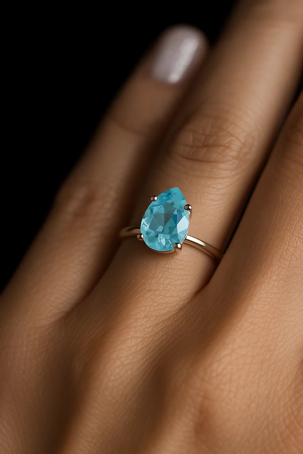 Teardrop Topaz Double Ring - Iane Jewelry