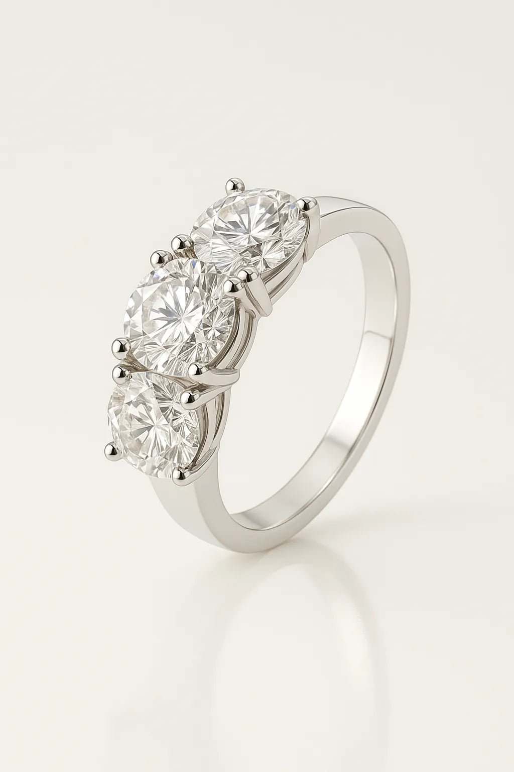 Tri - Stone Cubic Zirconia Ring - Iane Jewelry