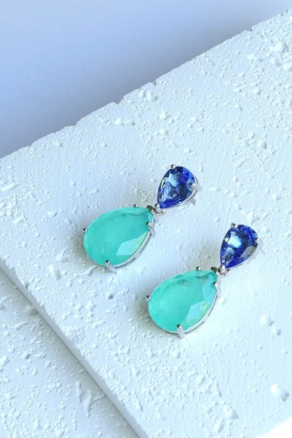 Turquoise Tanzanite Dangle Earrings - Iane Jewelry