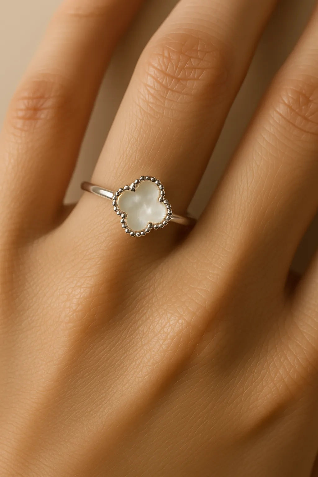 Mother of Pearl Clover Ring