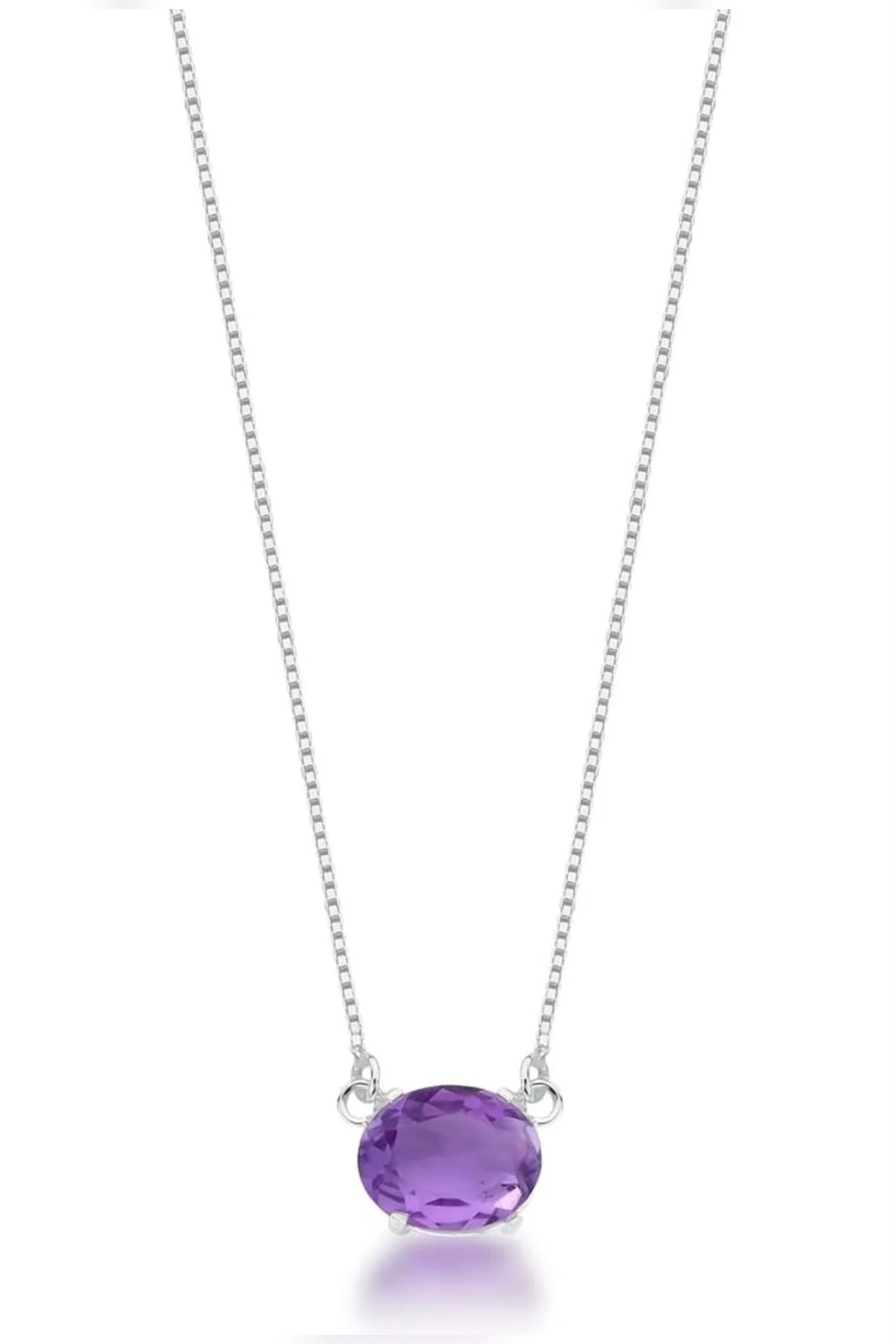 Amethyst Oval Chain Necklace - Iane Jewelry