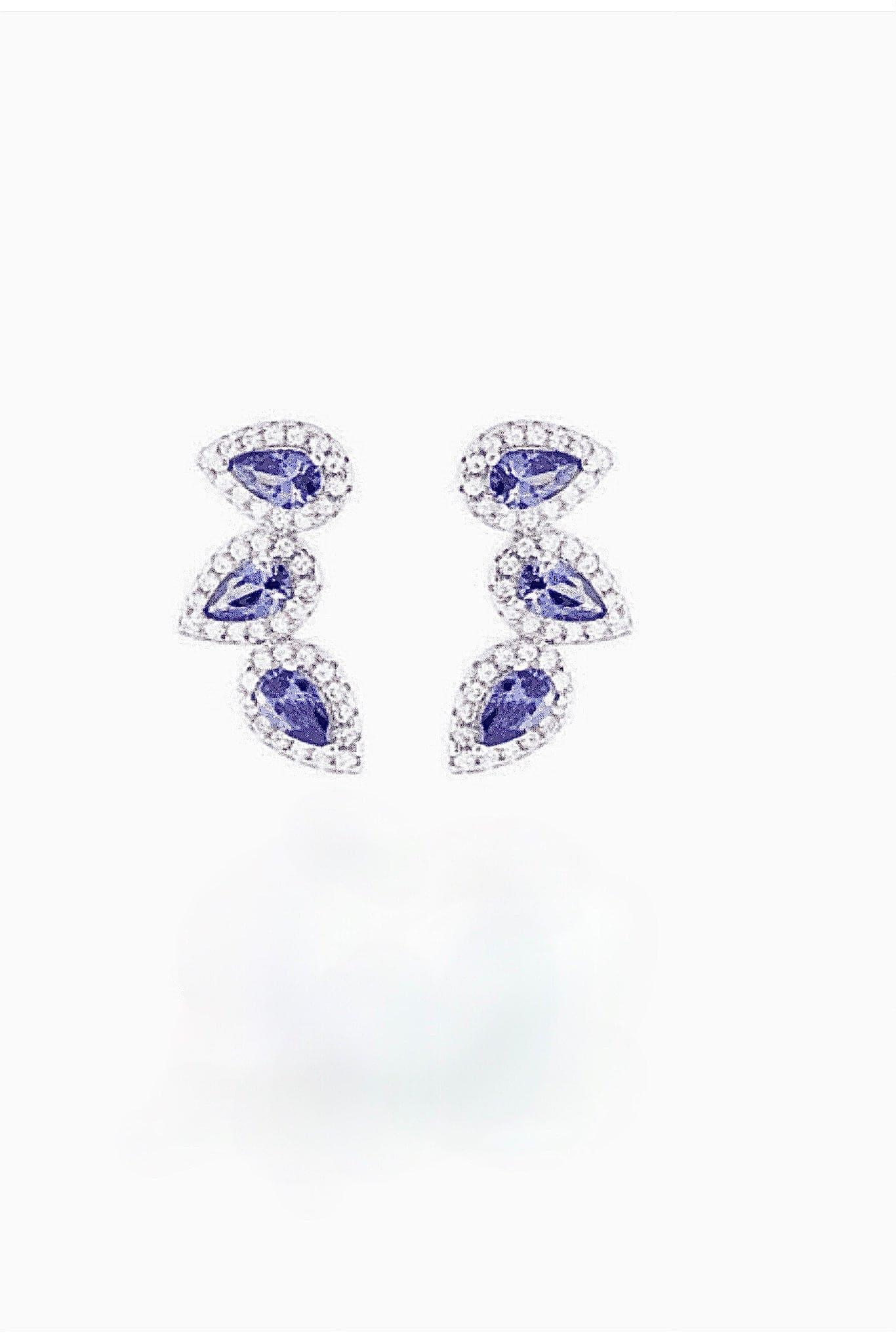 Tanzanite Floral Elegance Ear Climbers