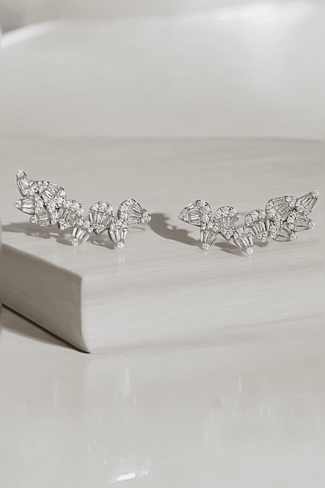 Silver Petal Ear Climbers - Iane Jewelry