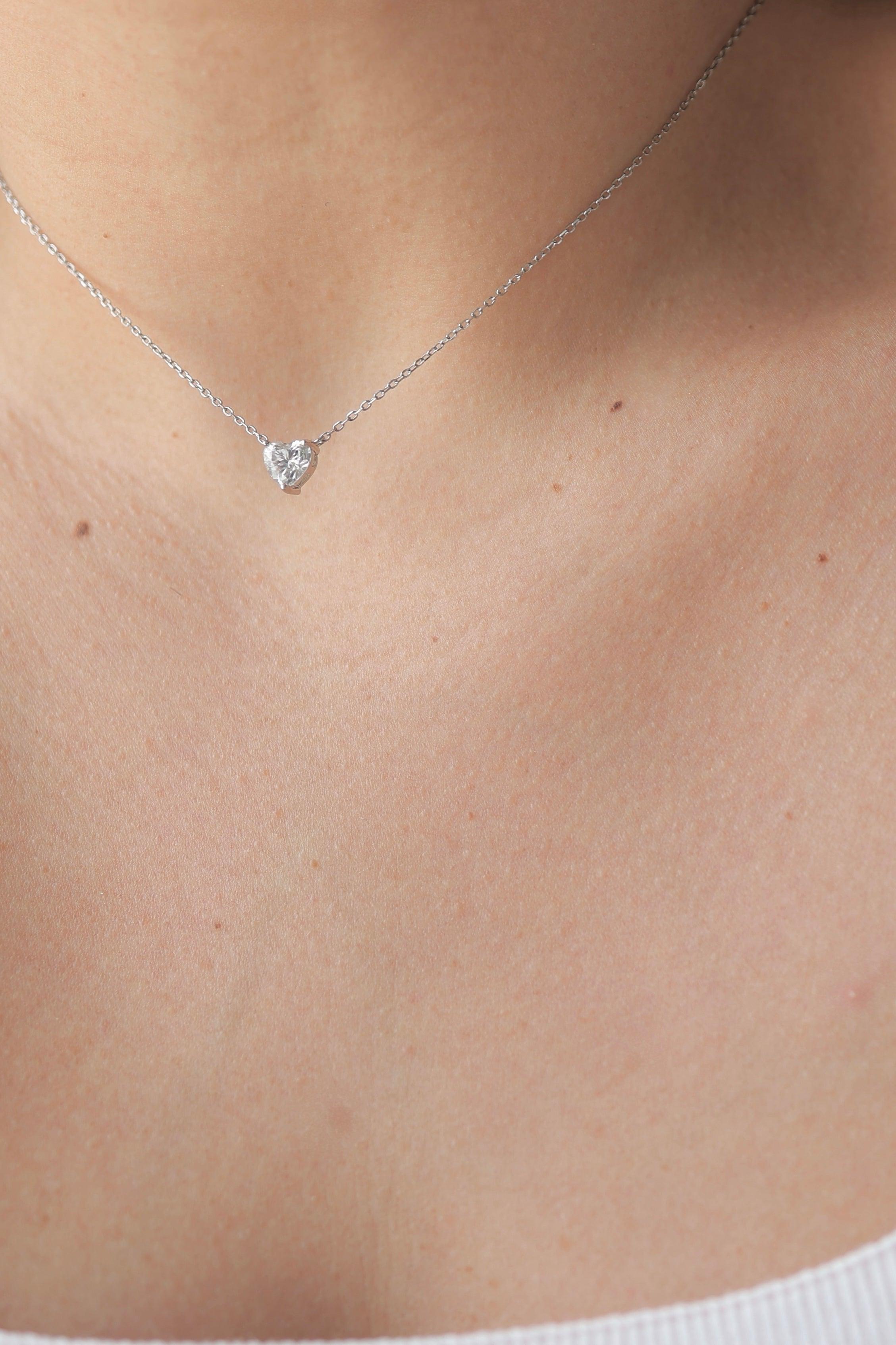 Moissanite Heart Necklace - Iane Jewelry