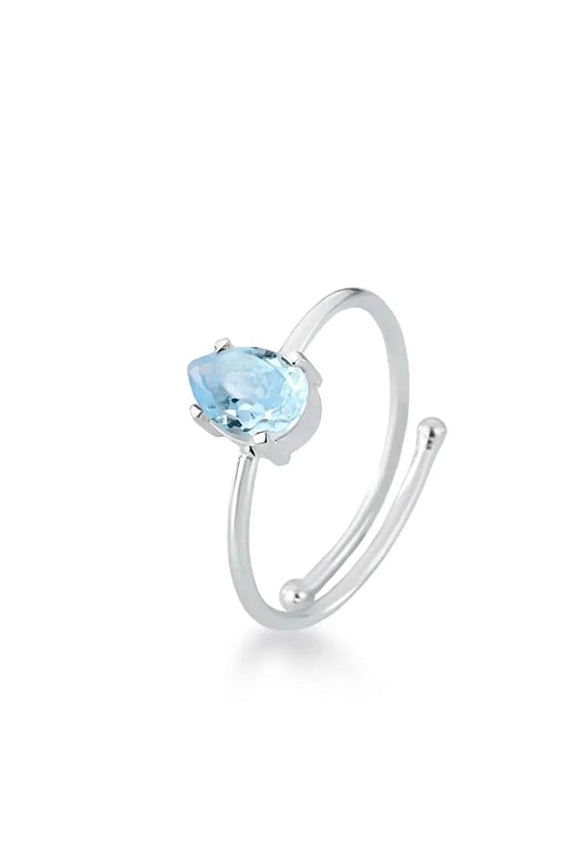 Tiny Teardrop Topaz Adjustable Ring - Iane Jewelry