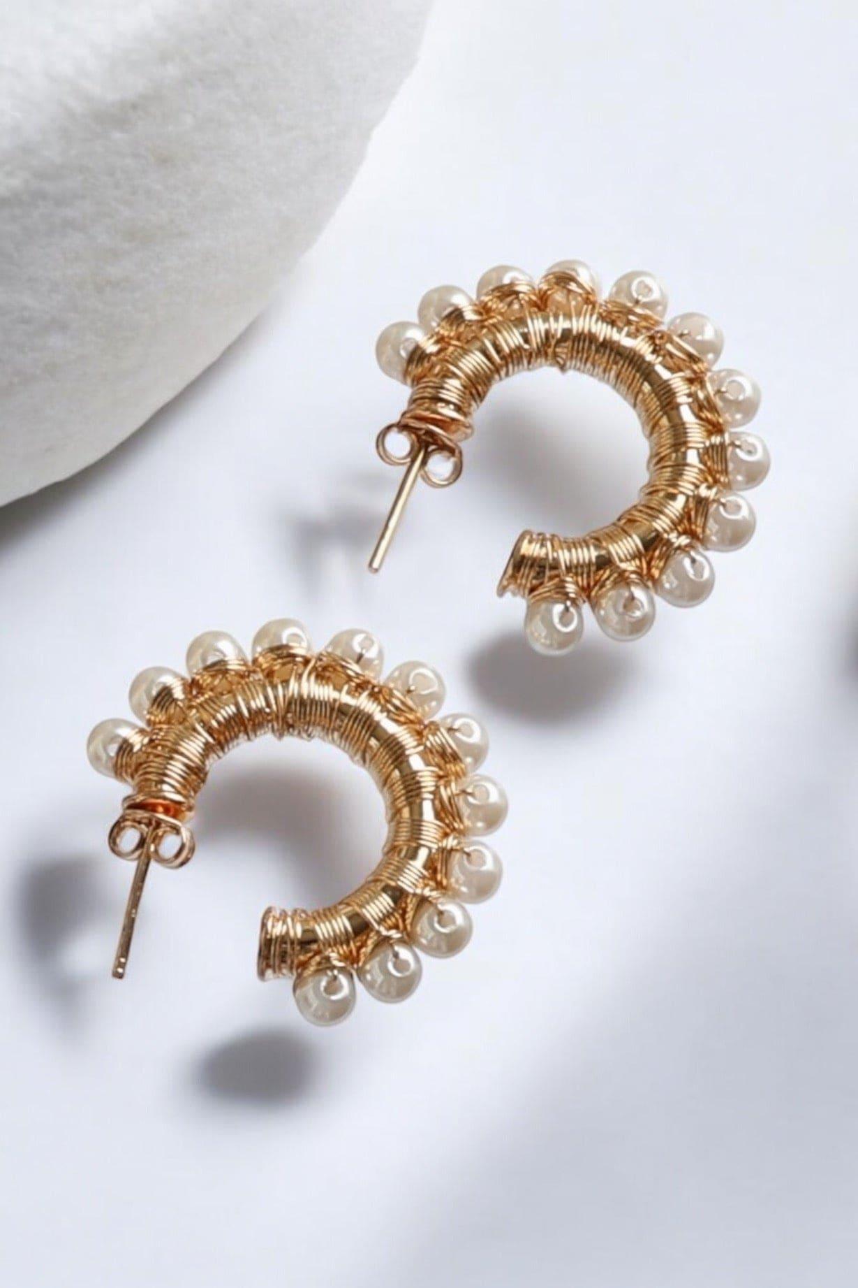 Brooklyn Pearl Hoop Earrings - Iane Jewelry