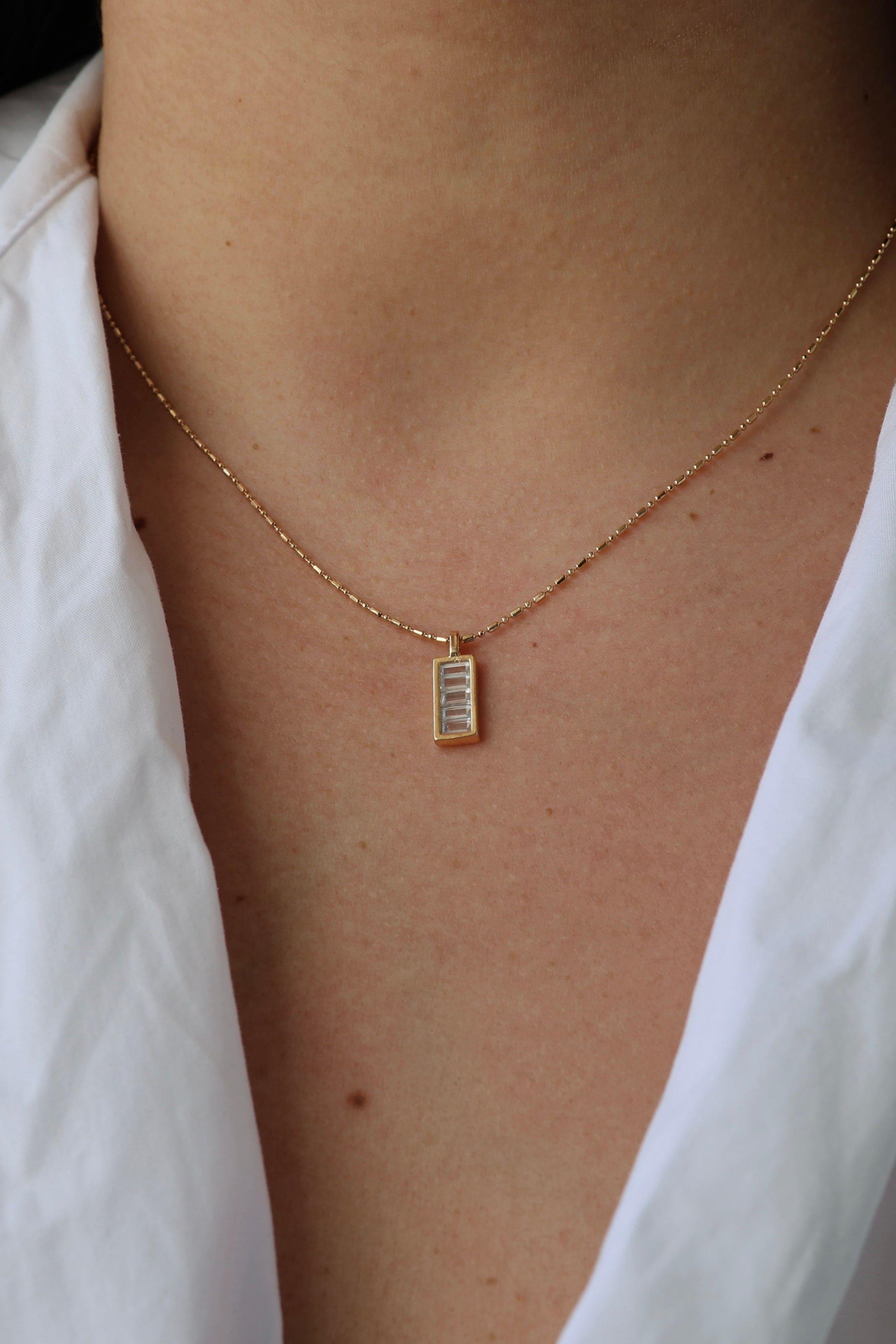 Gold Bar Chain Necklace - Iane Jewelry