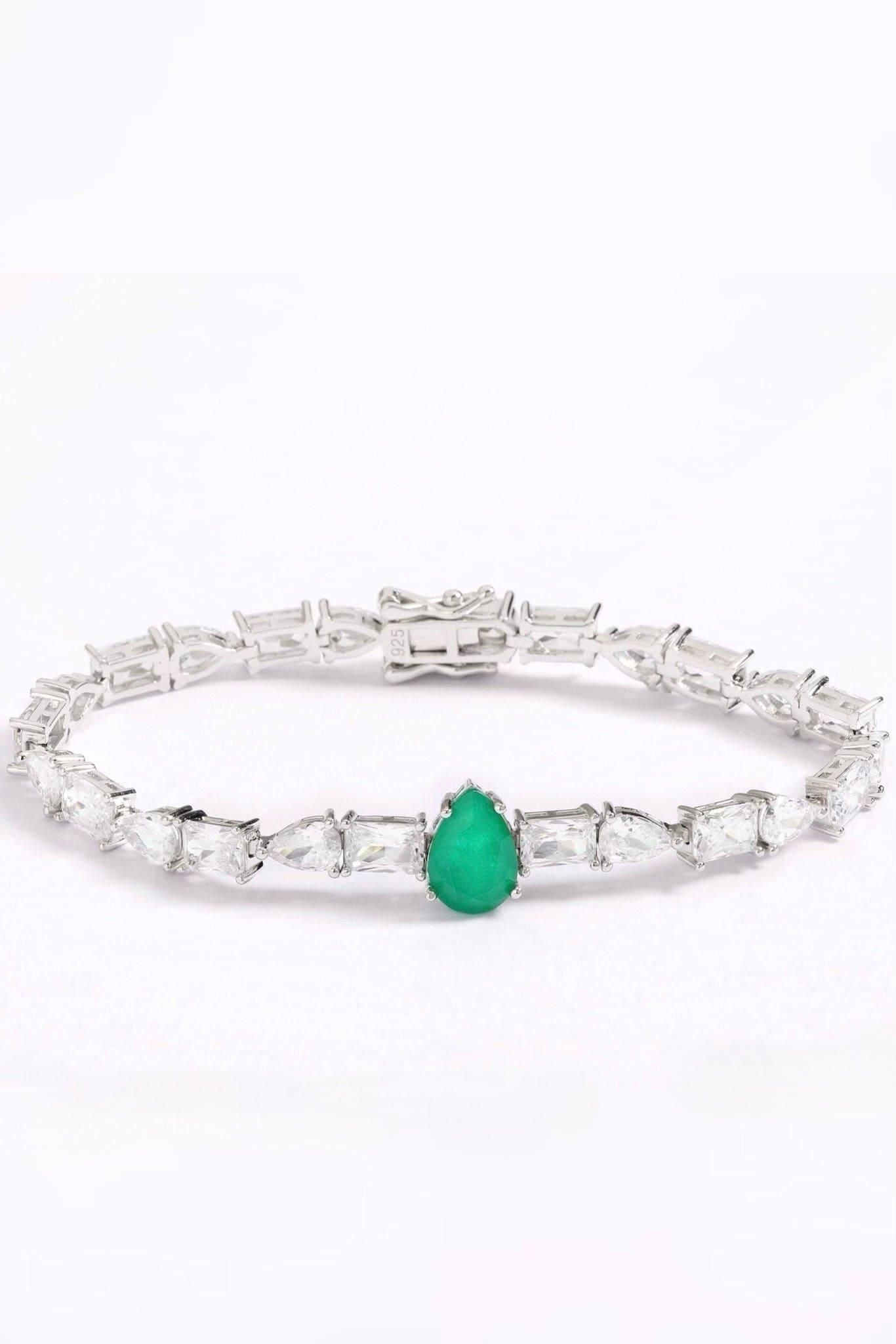 Emerald Earrings, Bracelet & Ring Set