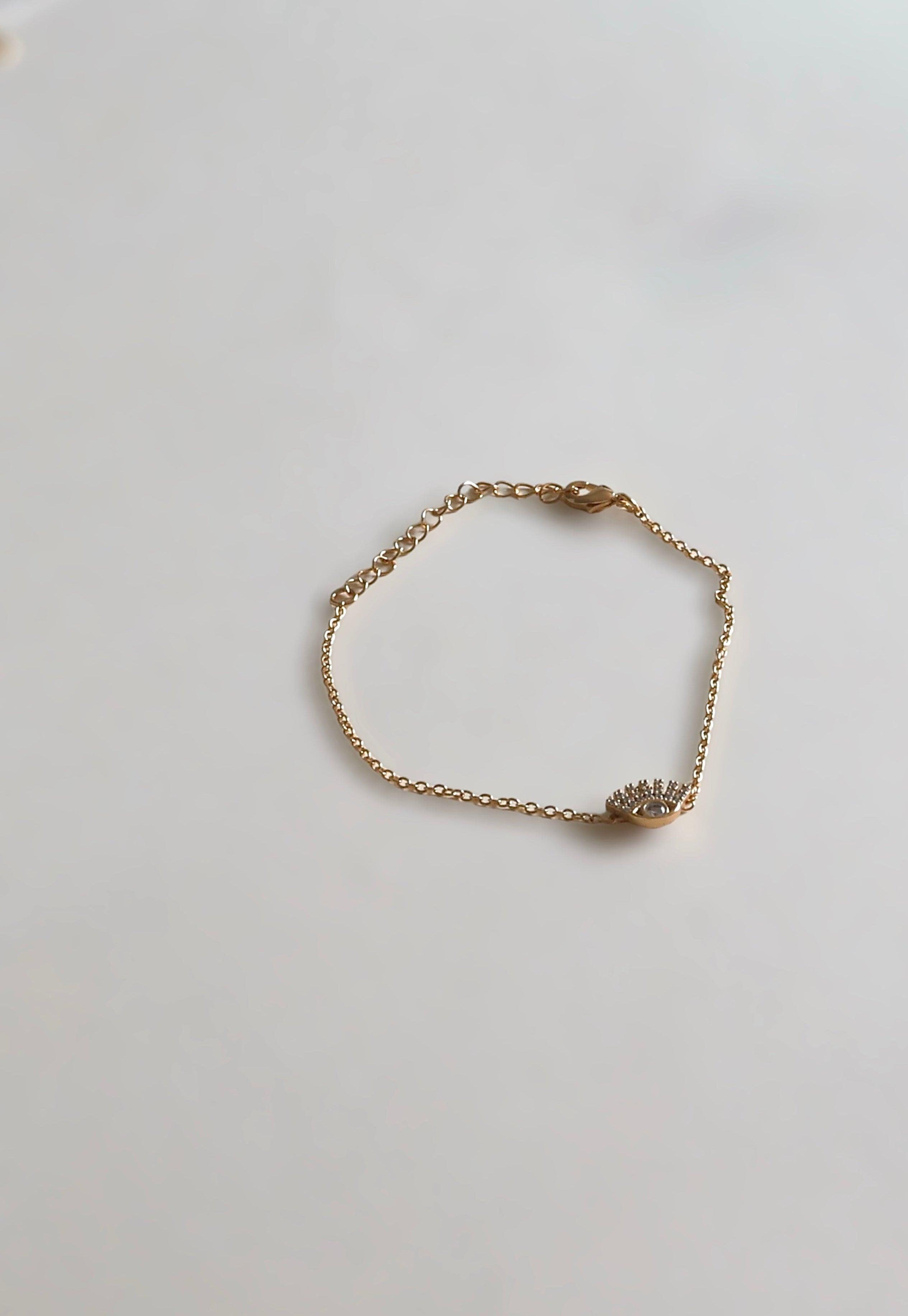 Dainty Eye Gold Bracelet - Iane Jewelry