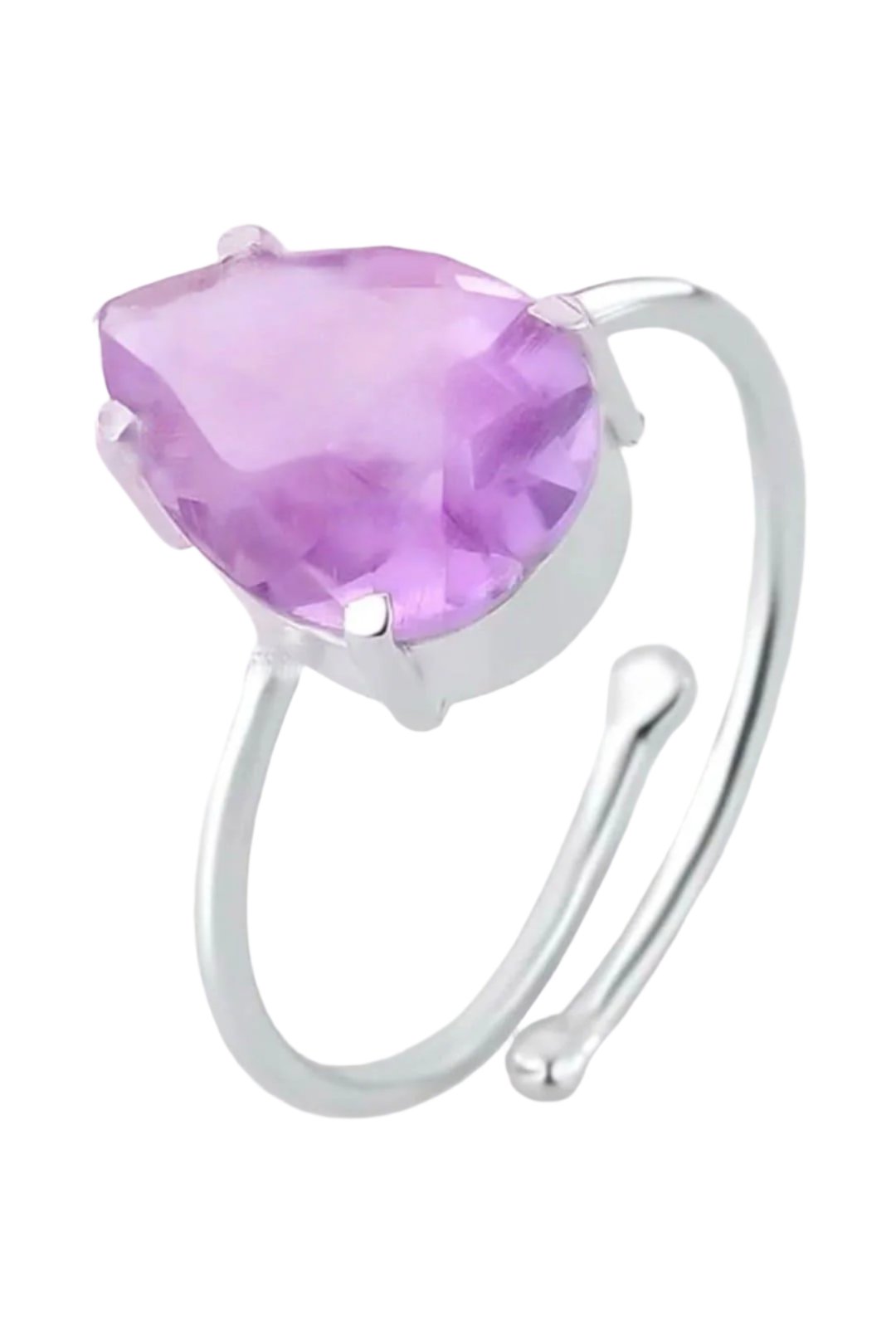 Amethyst Teardrop Adjustable Ring - Iane Jewelry