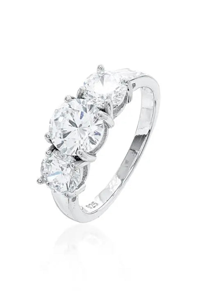 Tri-Stone Cubic Zirconia Ring