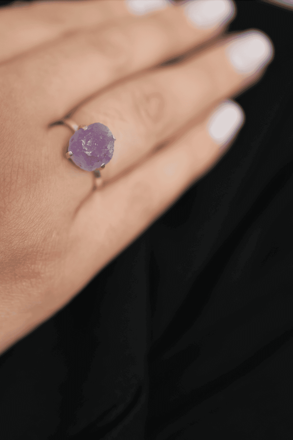 Raw Amethyst Adjustable Ring - Iane Jewelry