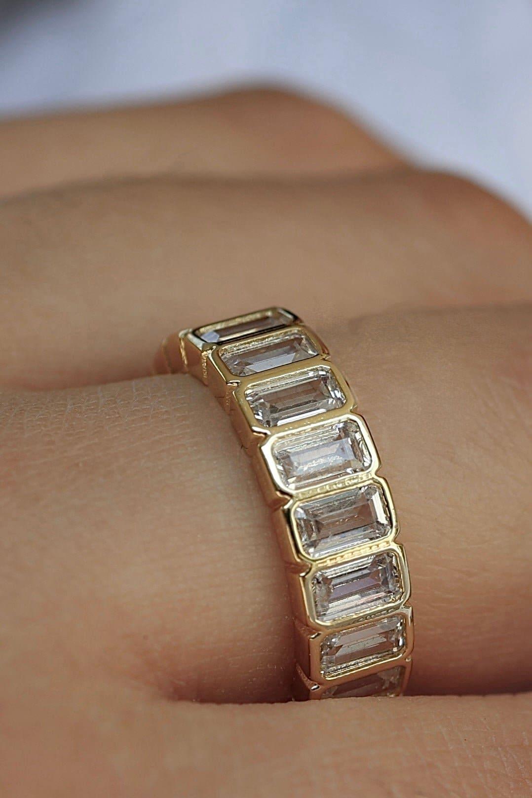 Cubic Zirconia Baguette Ring 