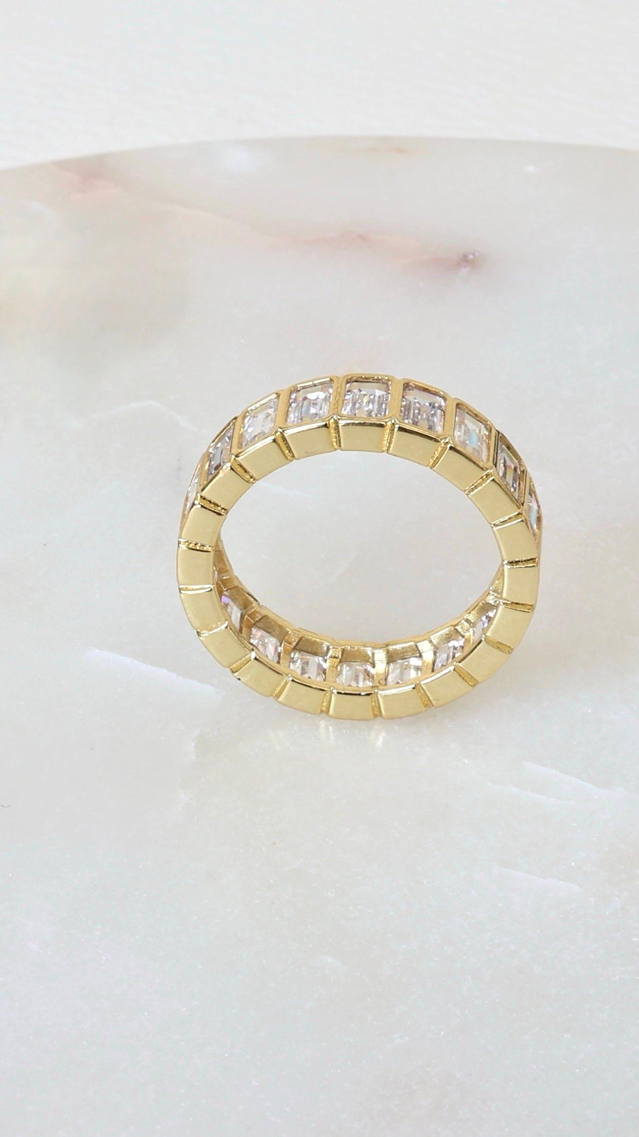 Cubic Zirconia Baguette Ring 