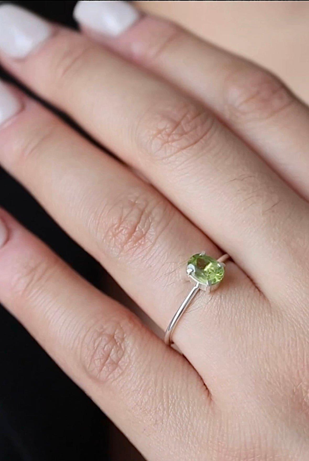 Peridot Oval Adjustable Ring - Iane Jewelry