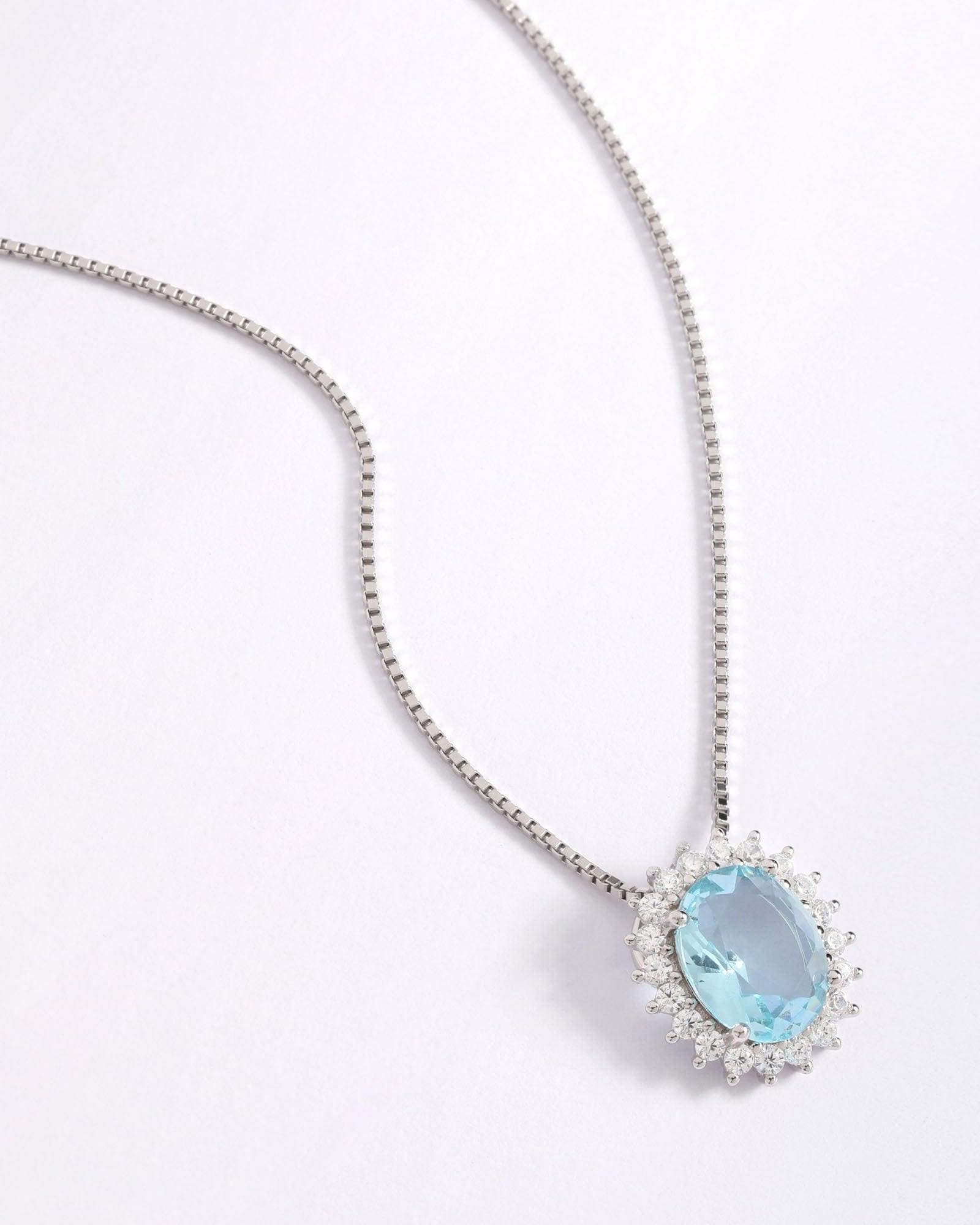 Aquamarine Sterling Silver Necklace