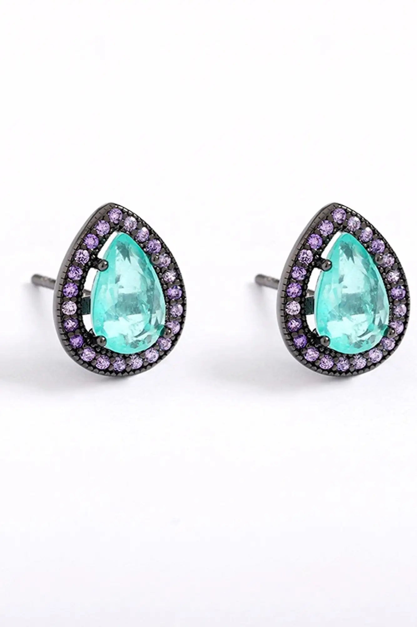Black Drop Stud Earrings - Iane Jewelry