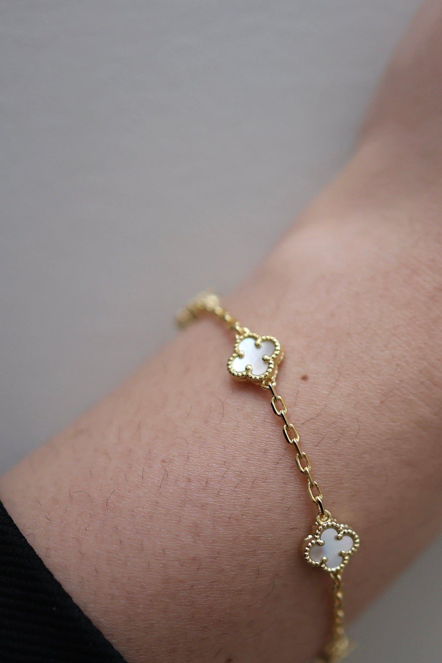 Gold Clover Leaf Bracelet - Iane Jewelry