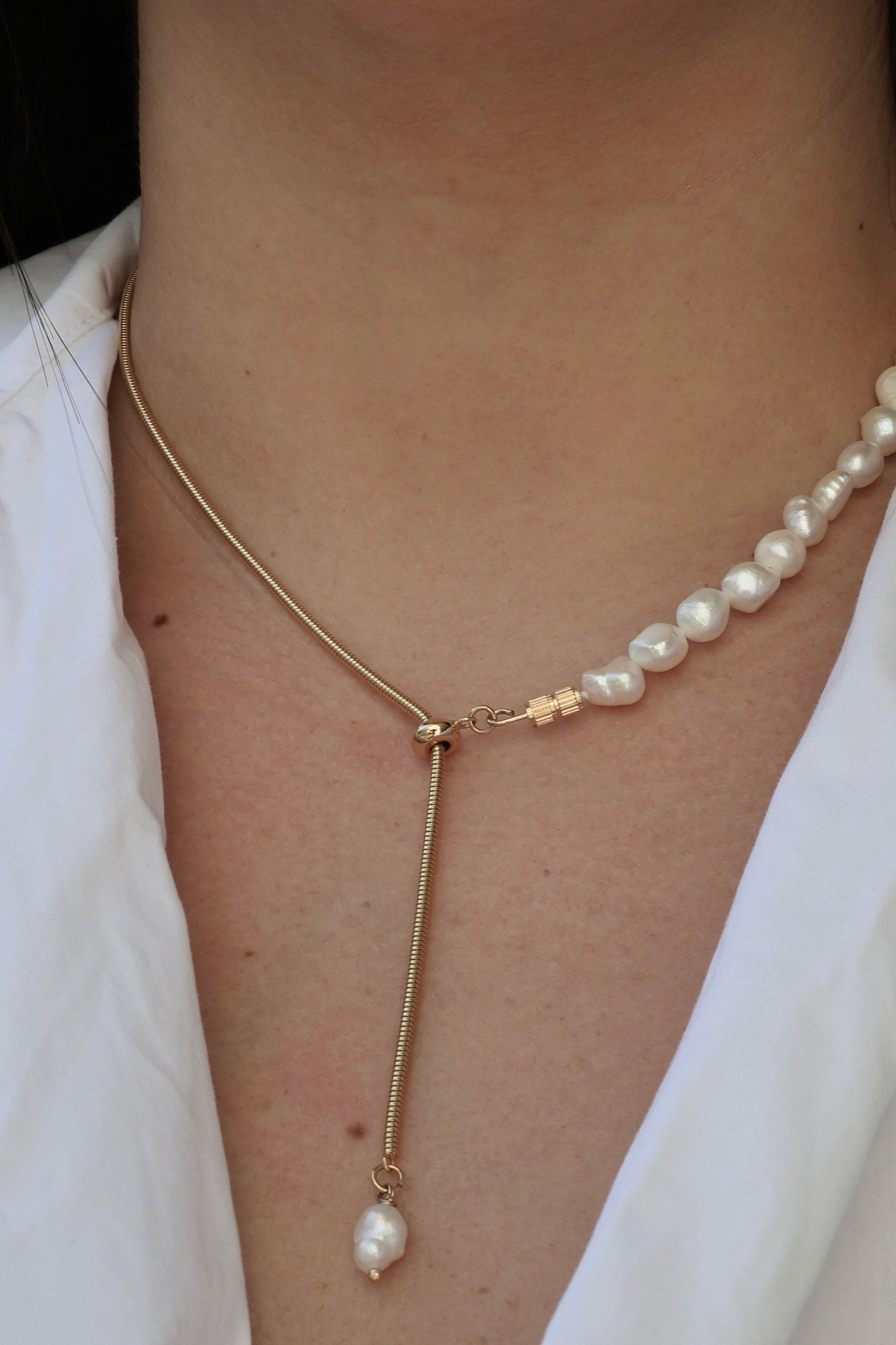 Dainty Pearl Drop Necklace - Iane Jewelry