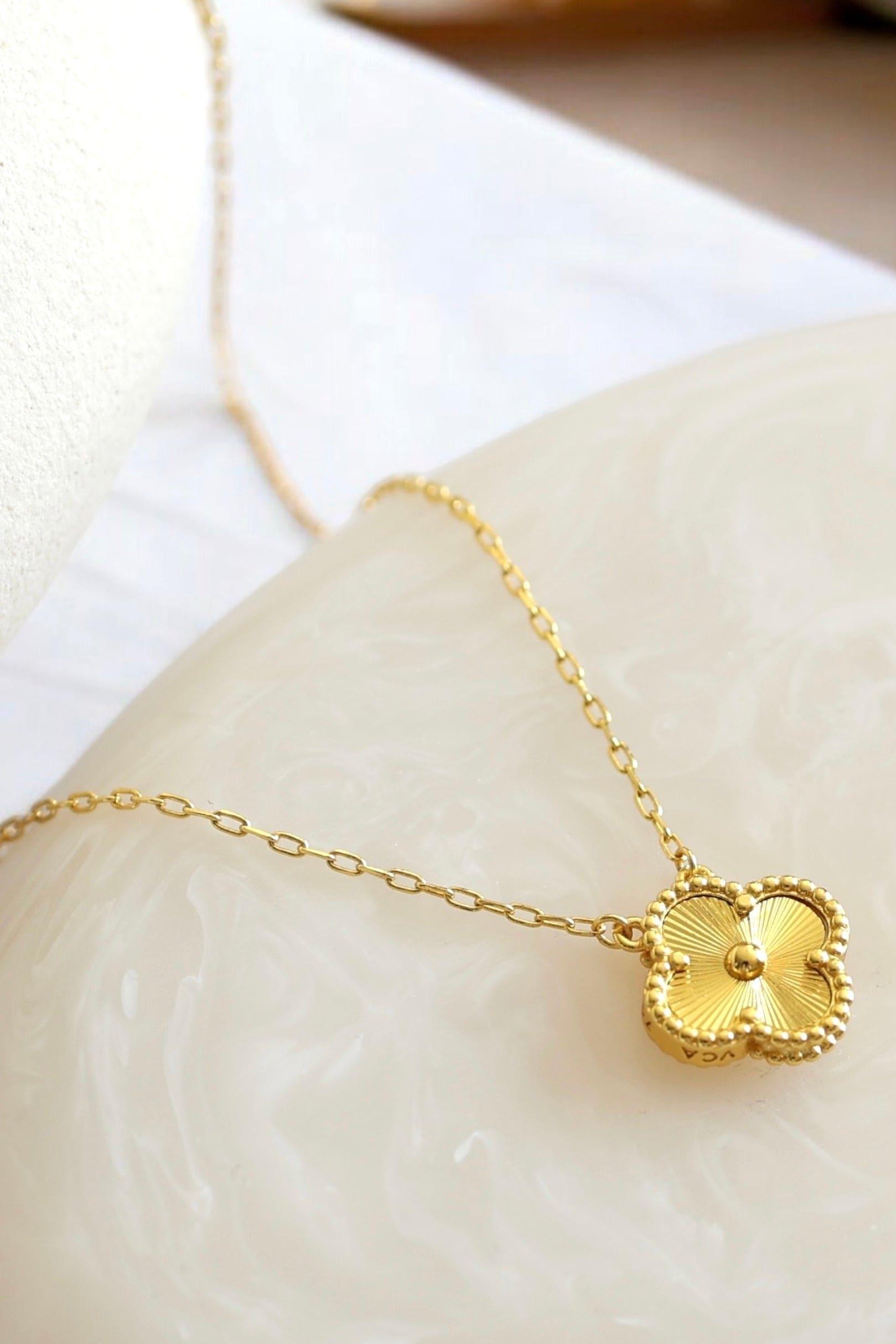 Gold Dainty Clover Necklace - Iane Jewelry