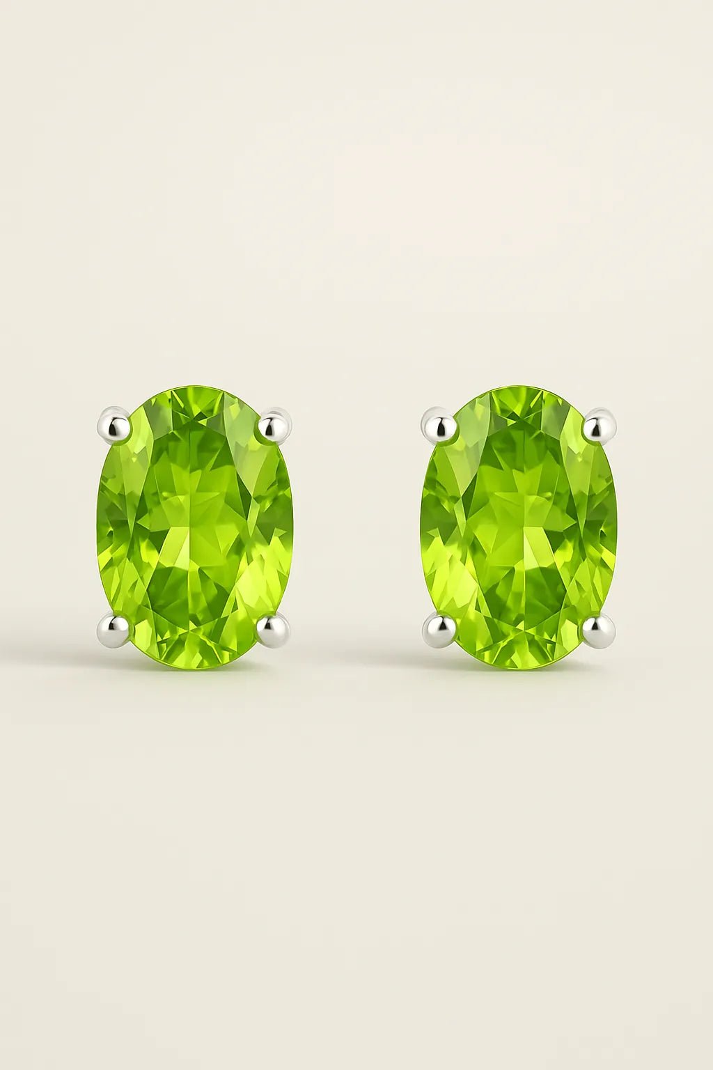 Double Clip, Peridot Oval & Emerald Halo Earrings Set - Iane Jewelry