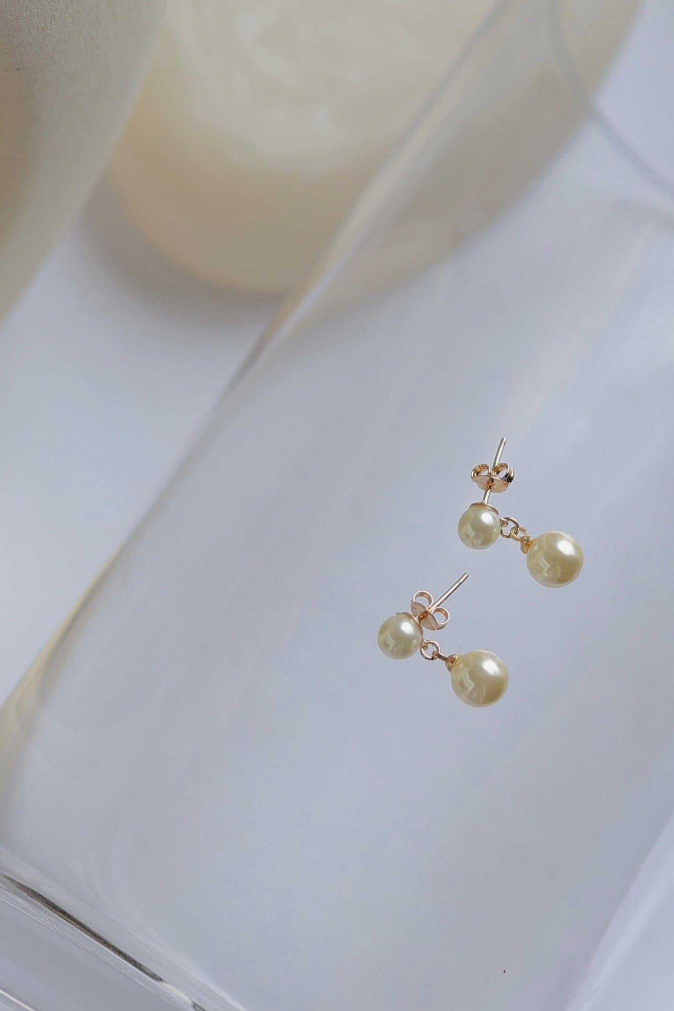 Double Pearl Delight Earrings - Iane Jewelry