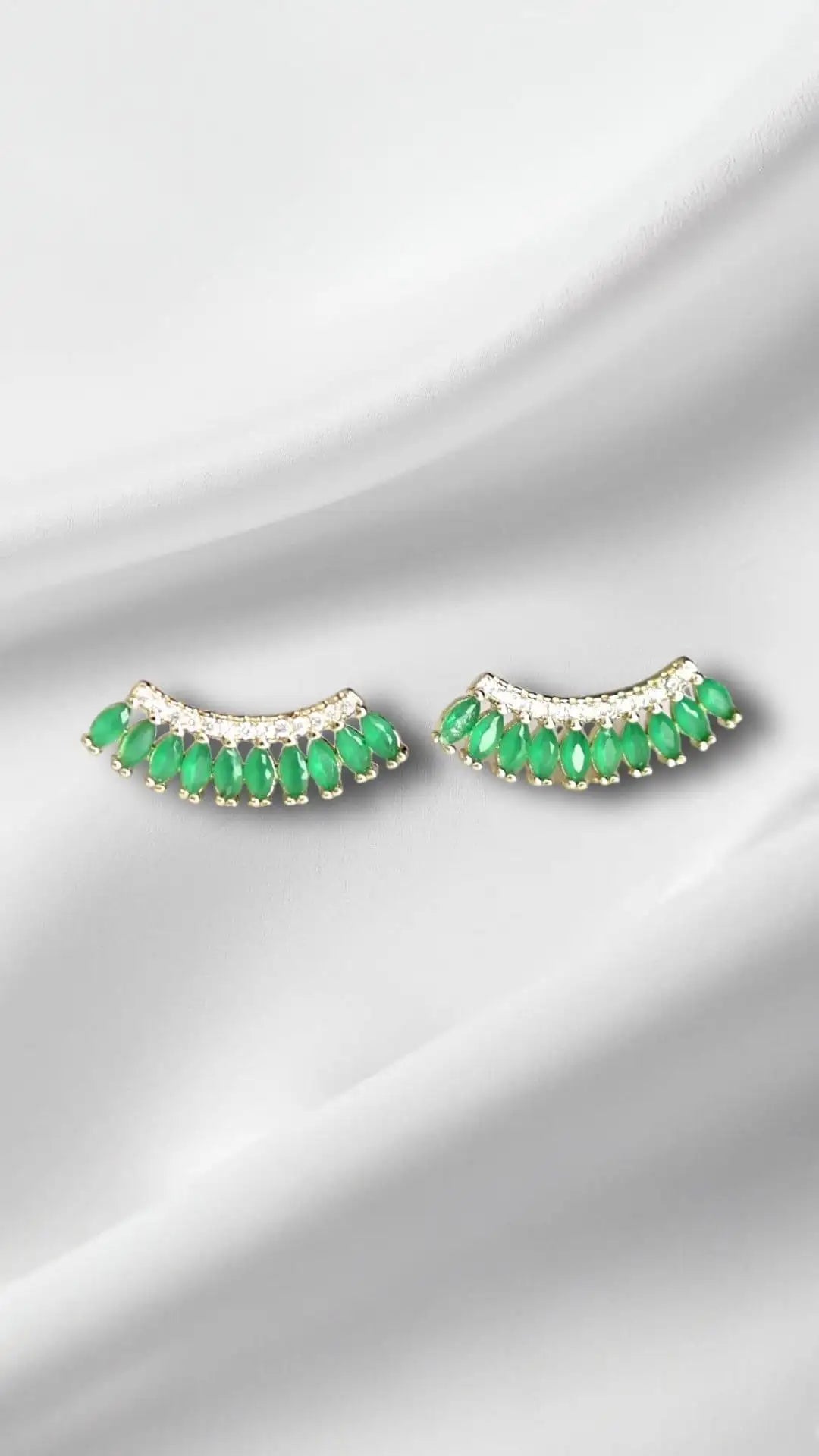 Emerald Elegance Ear Climbers - Iane Jewelry
