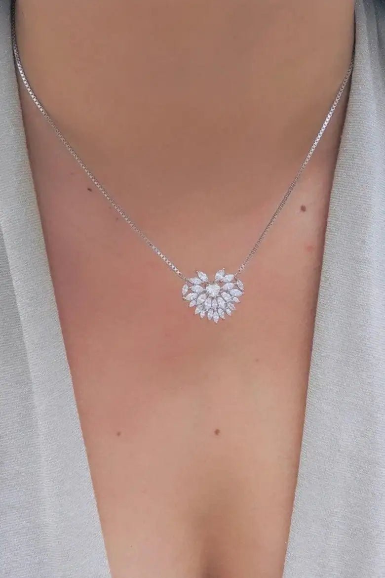 Floral Zirconia Necklace - Iane Jewelry