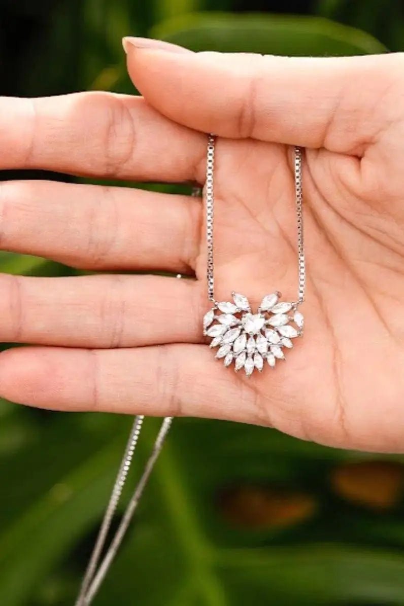 Floral Zirconia Necklace - Iane Jewelry