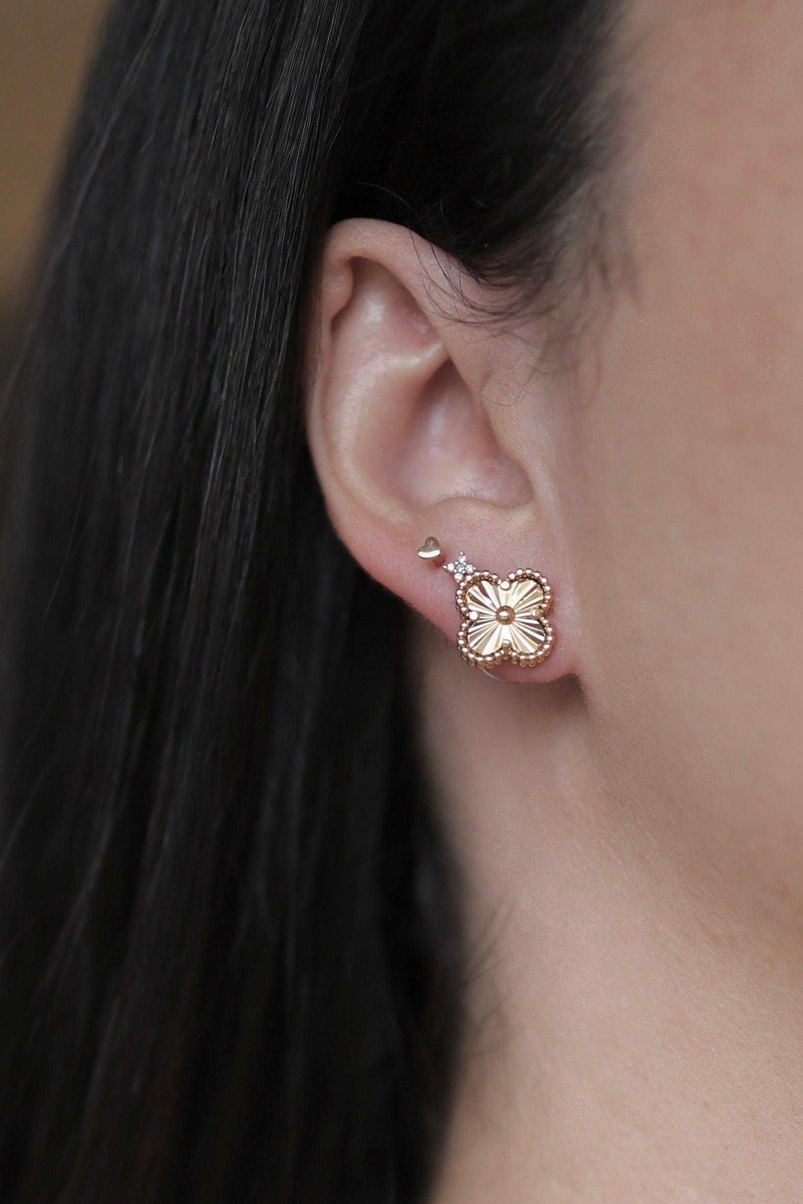 Clover Gold Earrings - Iane Jewelry