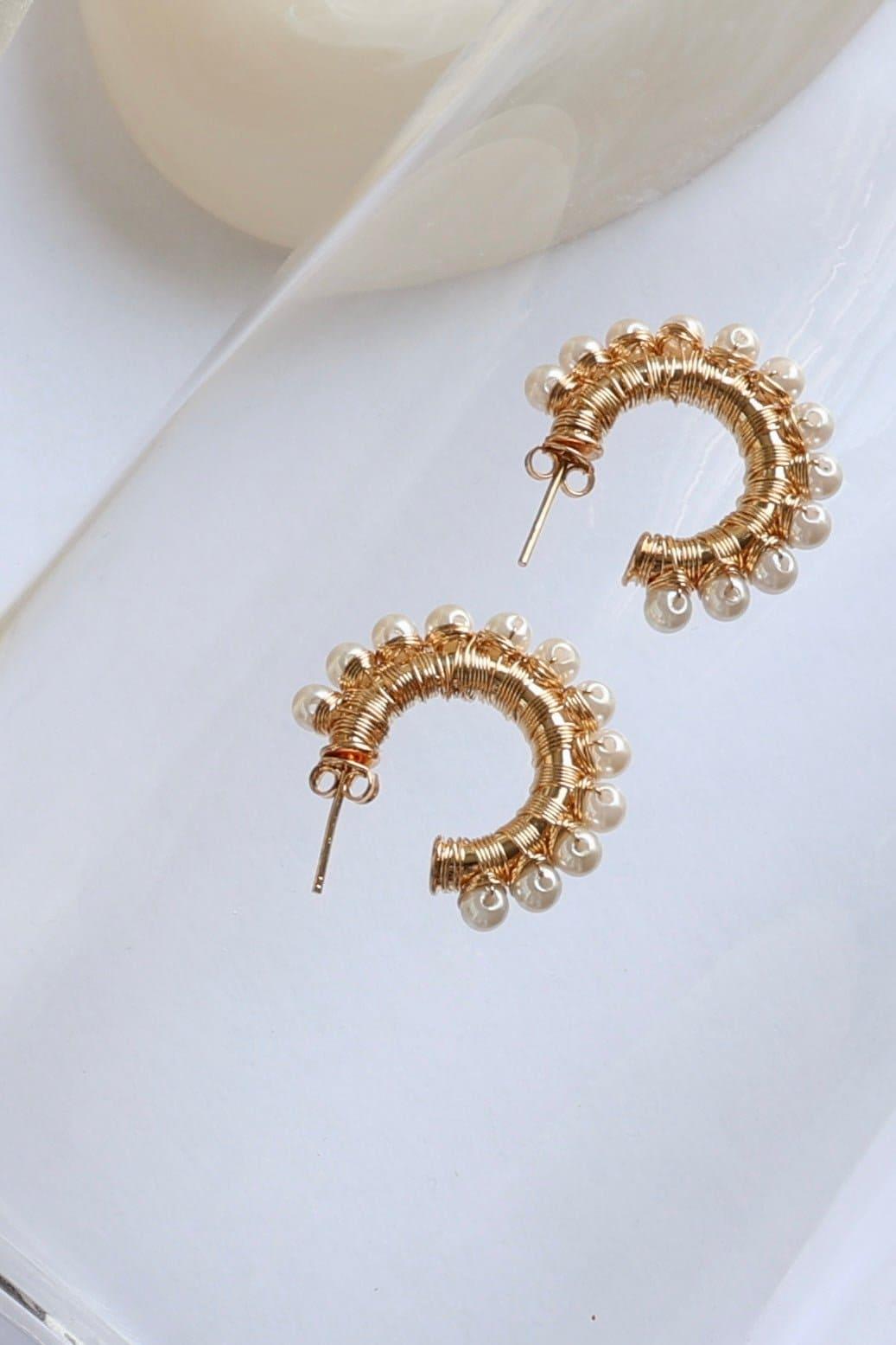 Brooklyn Pearl Hoop Earrings - Iane Jewelry