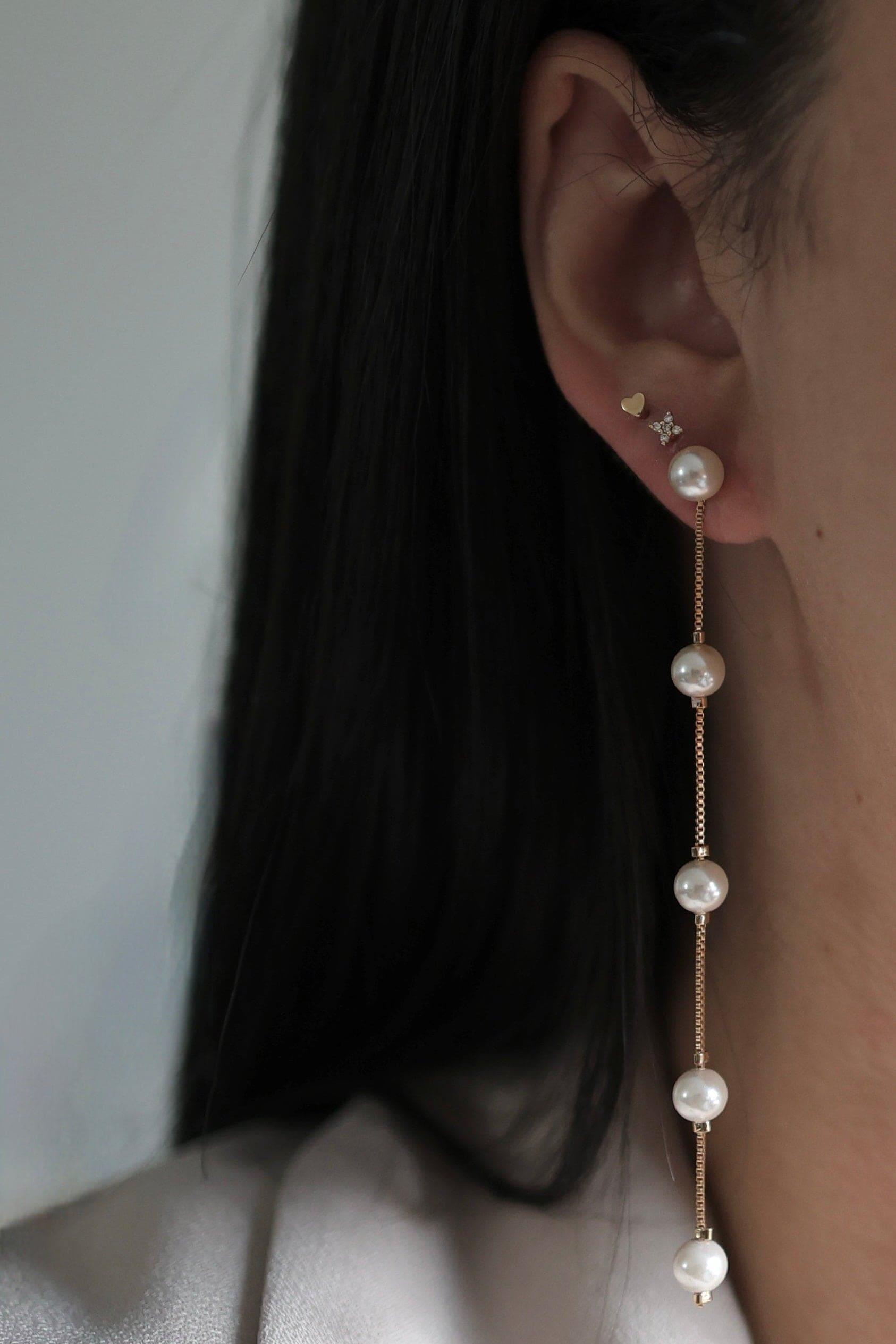 Pearl Cascade Drop Earrings - Iane Jewelry